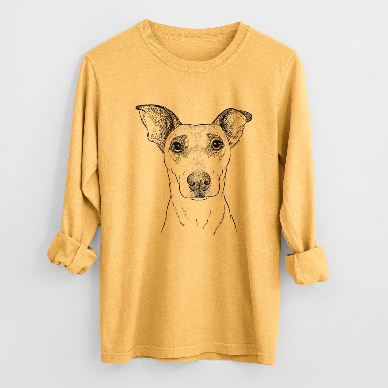 Bare Georgie Rat the Terrier Mix - Heavyweight 100% Cotton Long Sleeve