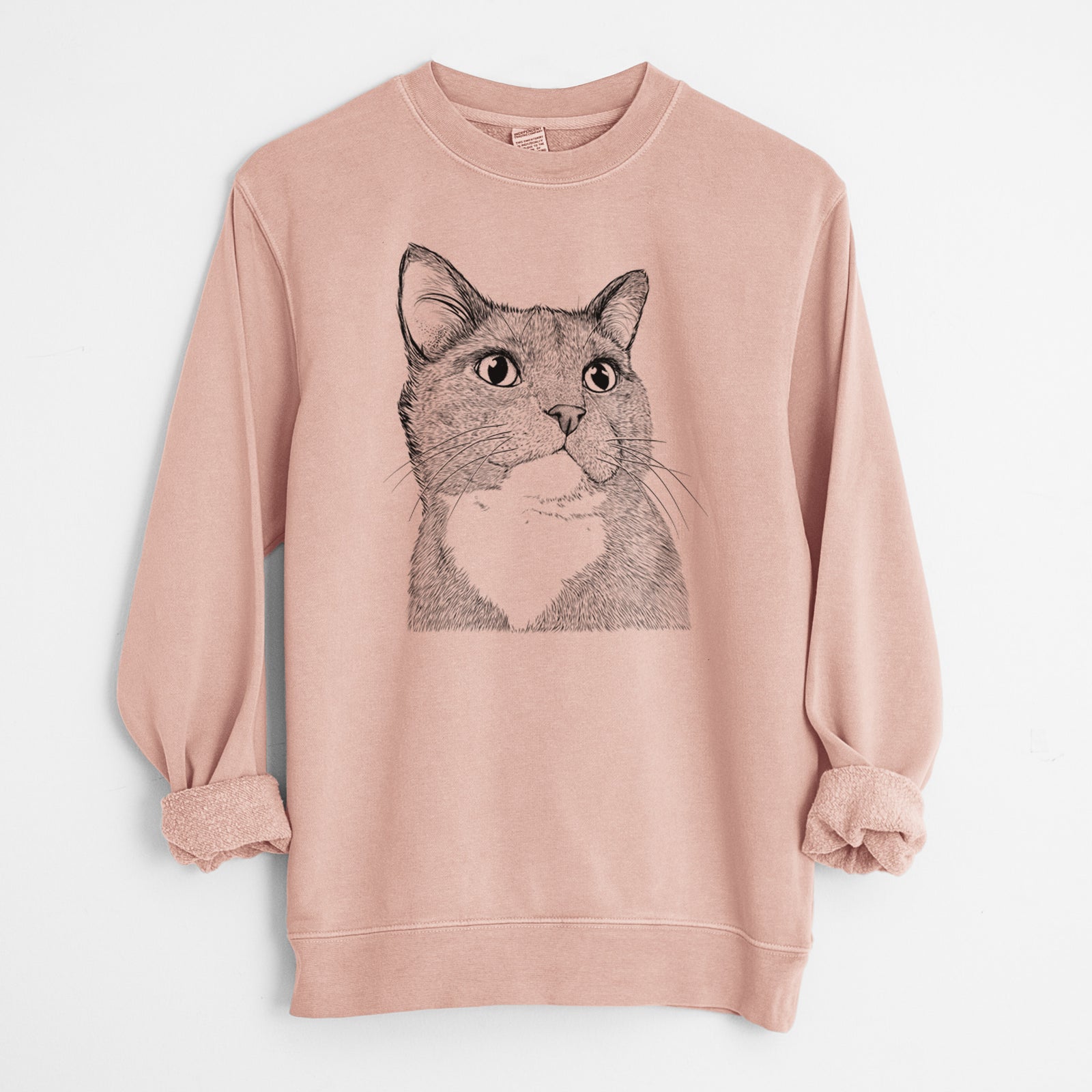 Bare Gizmo the Grey Cat - Unisex Pigment Dyed Crew Sweatshirt