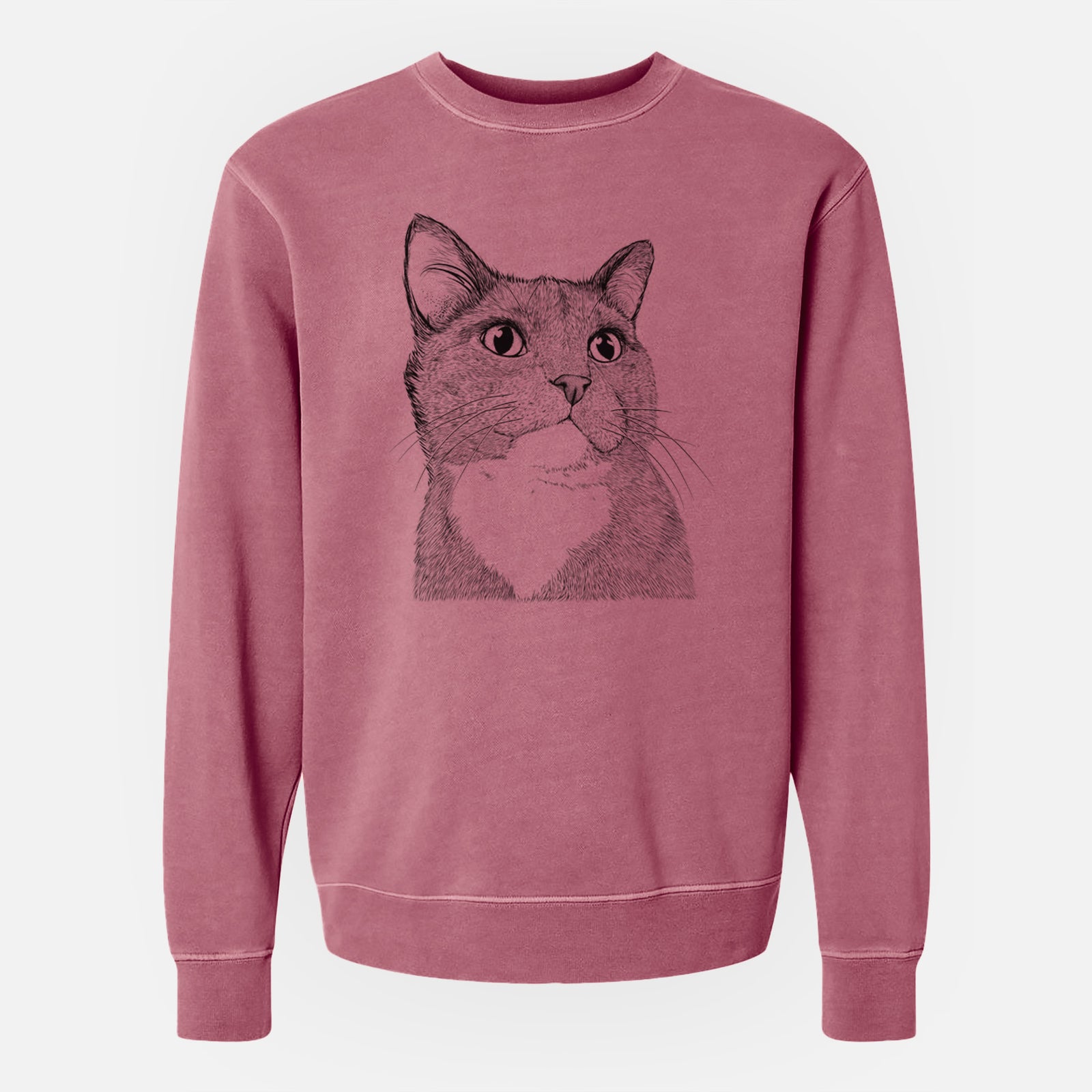 Bare Gizmo the Grey Cat - Unisex Pigment Dyed Crew Sweatshirt