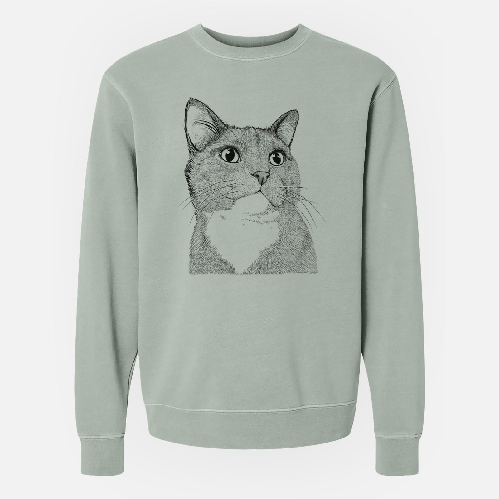 Bare Gizmo the Grey Cat - Unisex Pigment Dyed Crew Sweatshirt