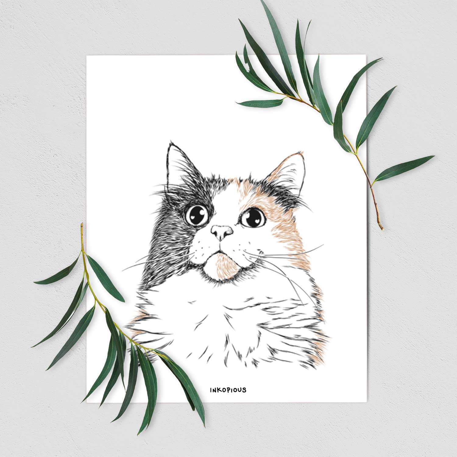 Greta the Calico Cat Art Print