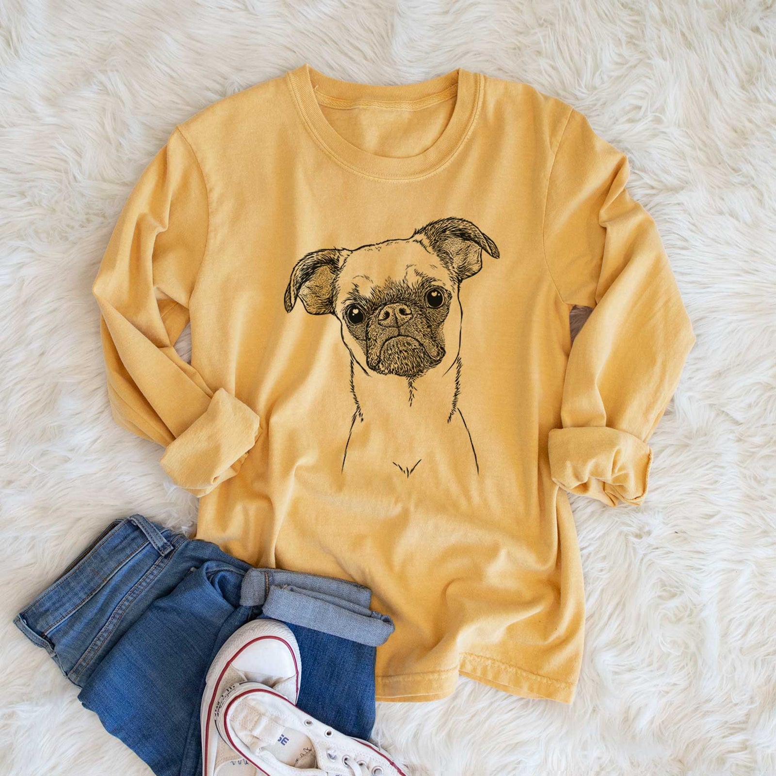 Bare Groot the Brussels Griffon - Heavyweight 100% Cotton Long Sleeve