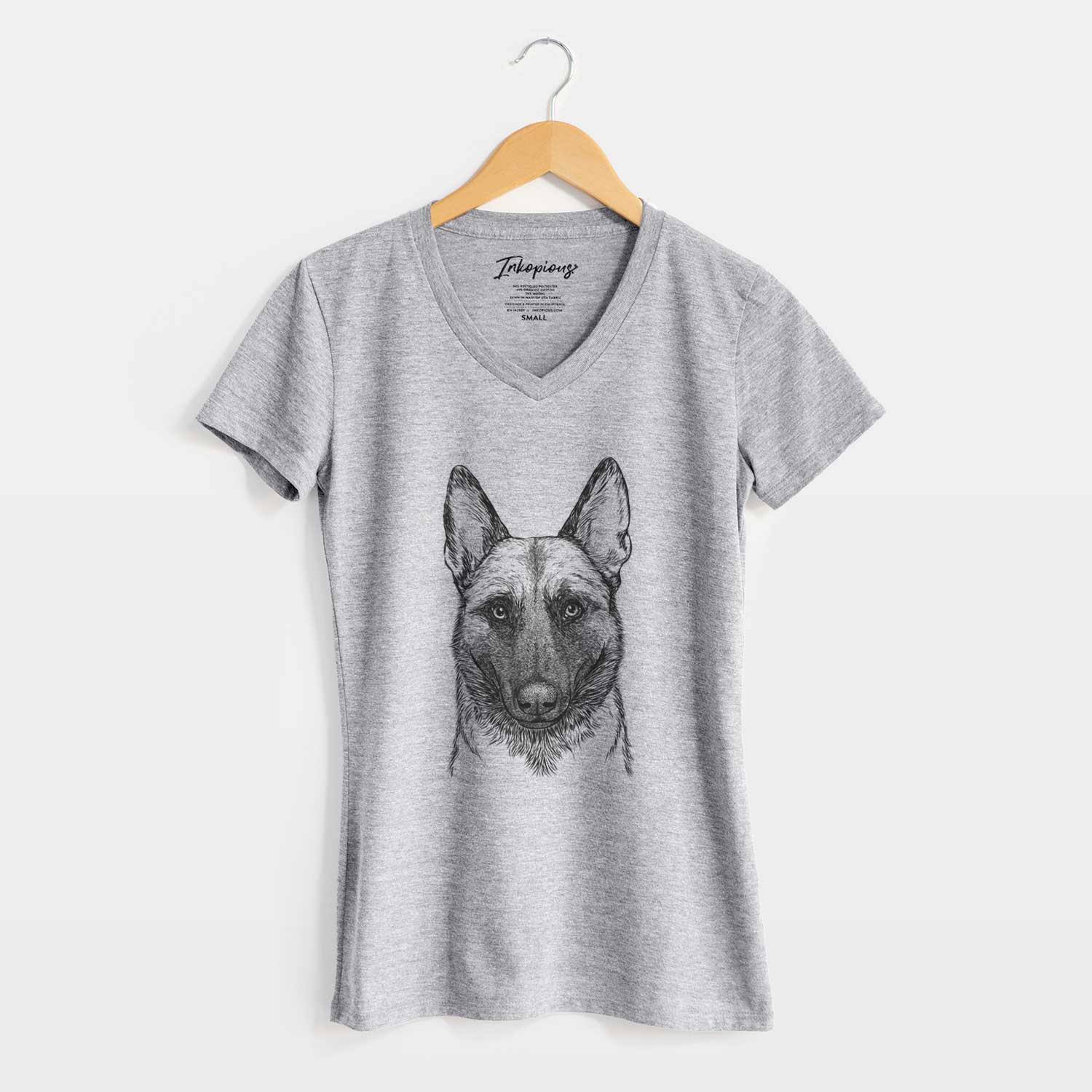 Bare Gunther the Belgian Malinois - Women's V-neck Shirt
