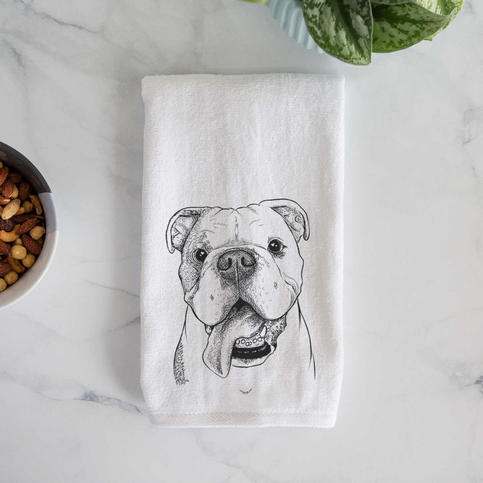 Hank the English Bulldog Decorative Hand Towel