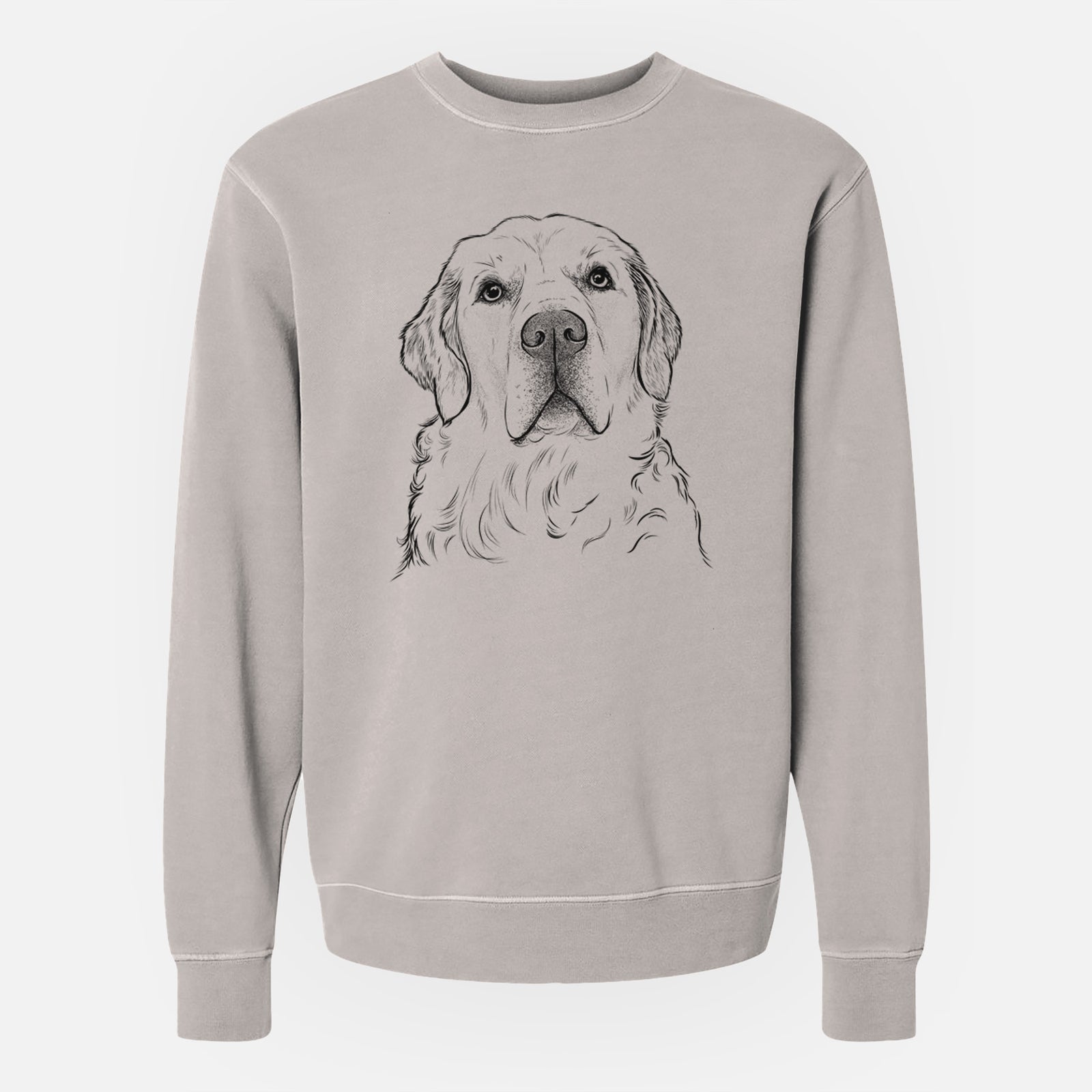 Bare Hank the Irish Cream Golden Retriever - Unisex Pigment Dyed Crew Sweatshirt