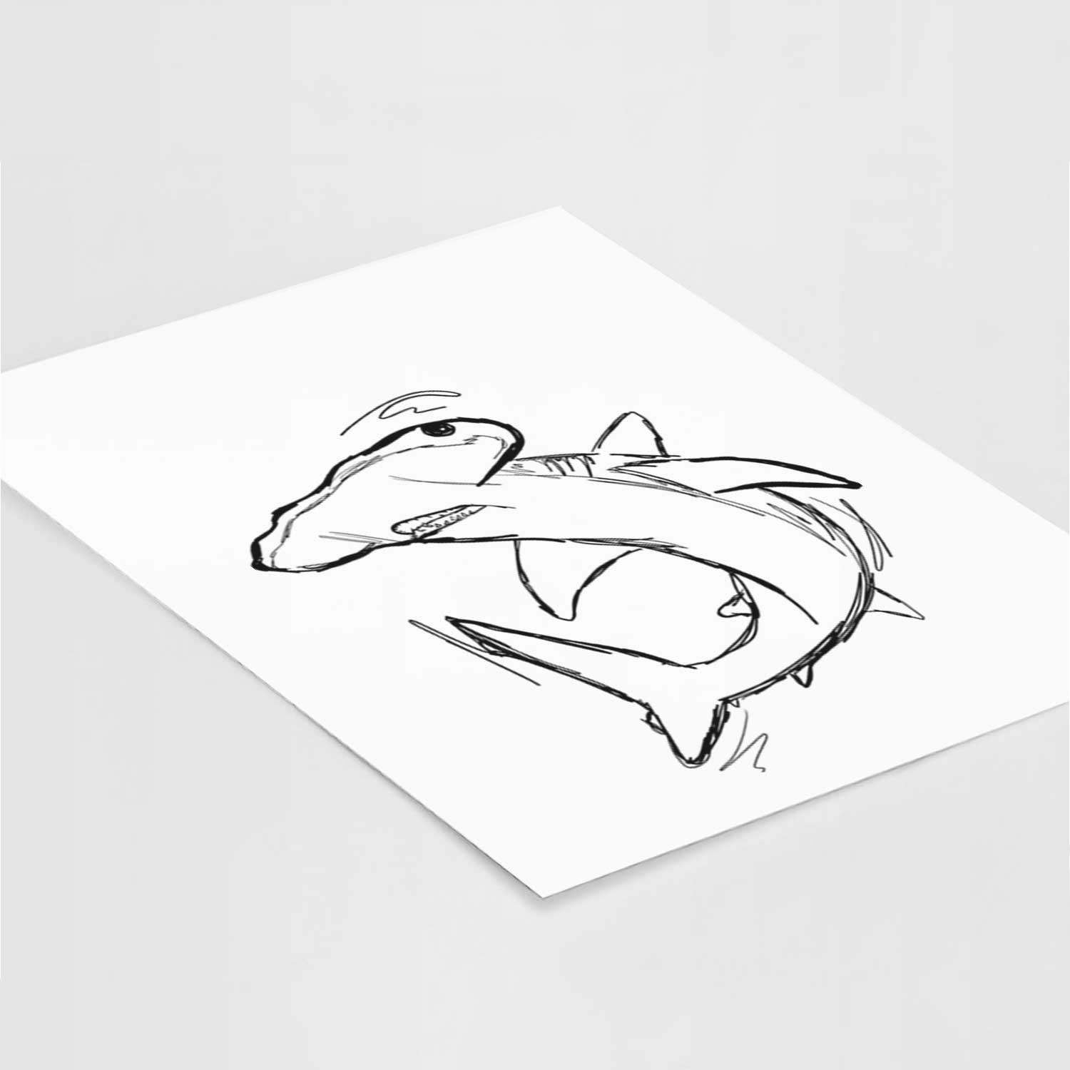 Hank the Hammerhead Shark Art Print