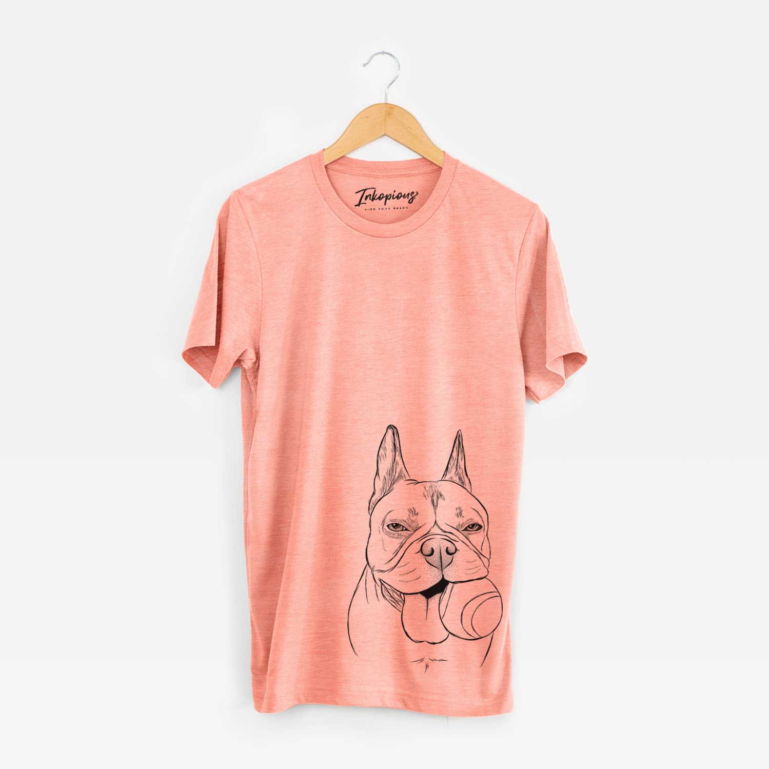 Hand-drawn sketch of Happy Franco the French Bulldog on a Sunset Unisex crewneck
