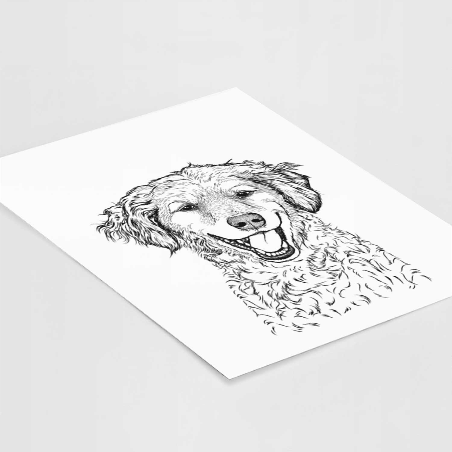 Happy Otis the Minature Goldendoodle Art Print