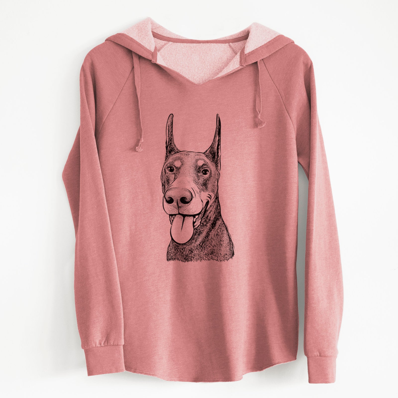 Bare Happy Sunny the Doberman Pinscher - Cali Wave Hooded Sweatshirt