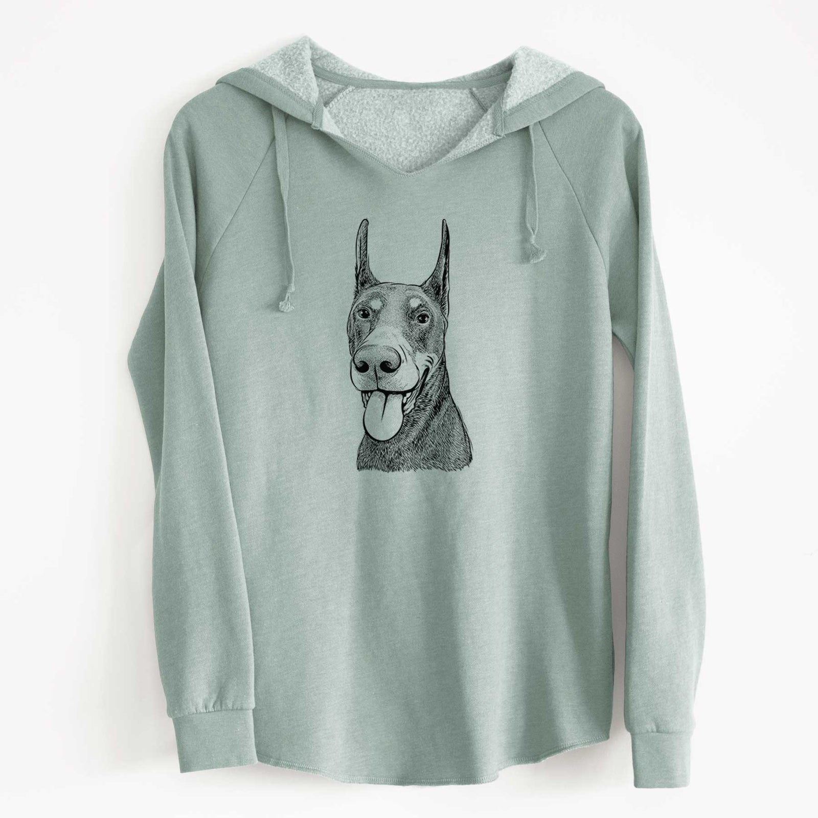 Bare Happy Sunny the Doberman Pinscher - Cali Wave Hooded Sweatshirt