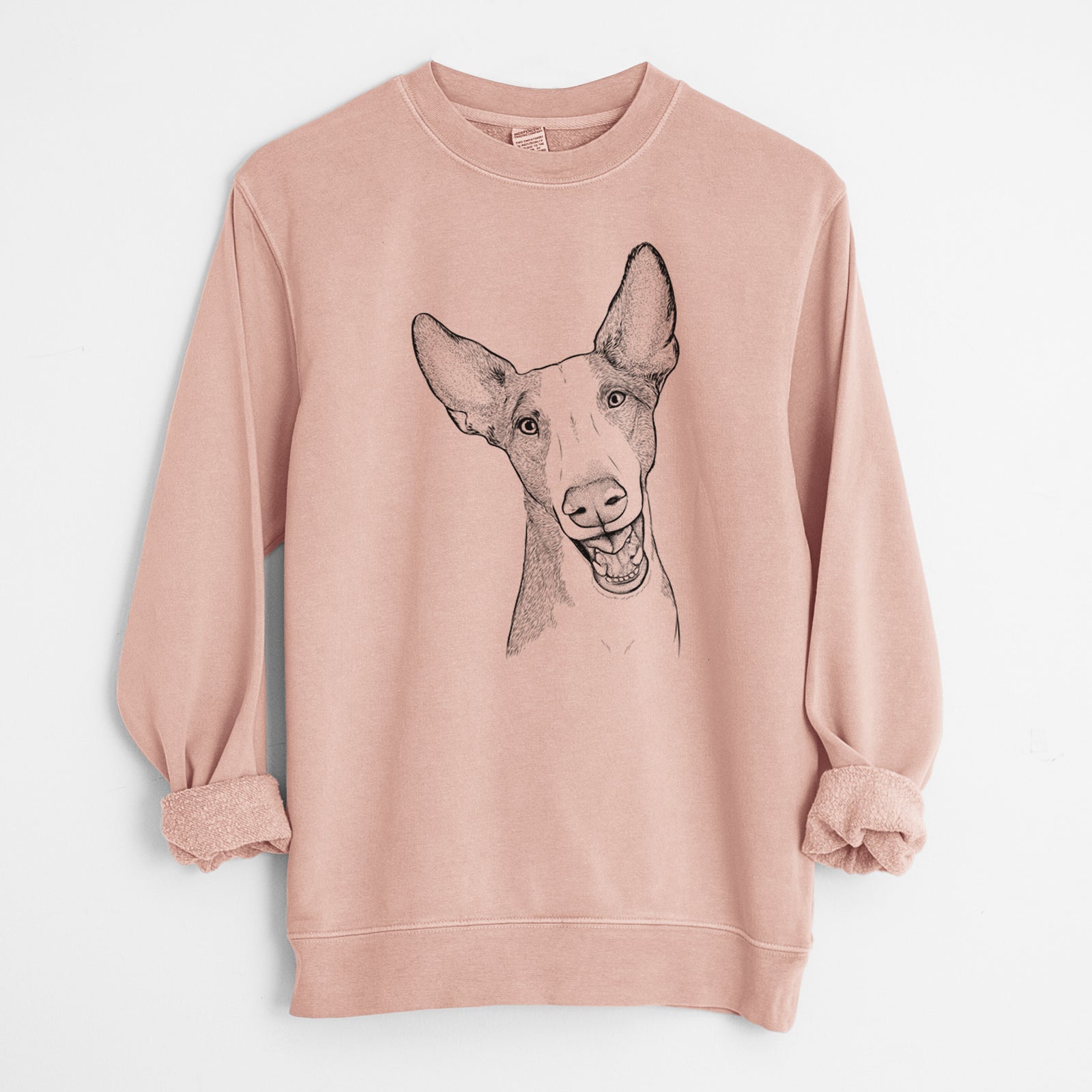 Bare Havok the Ibizan Hound - Unisex Pigment Dyed Crew Sweatshirt