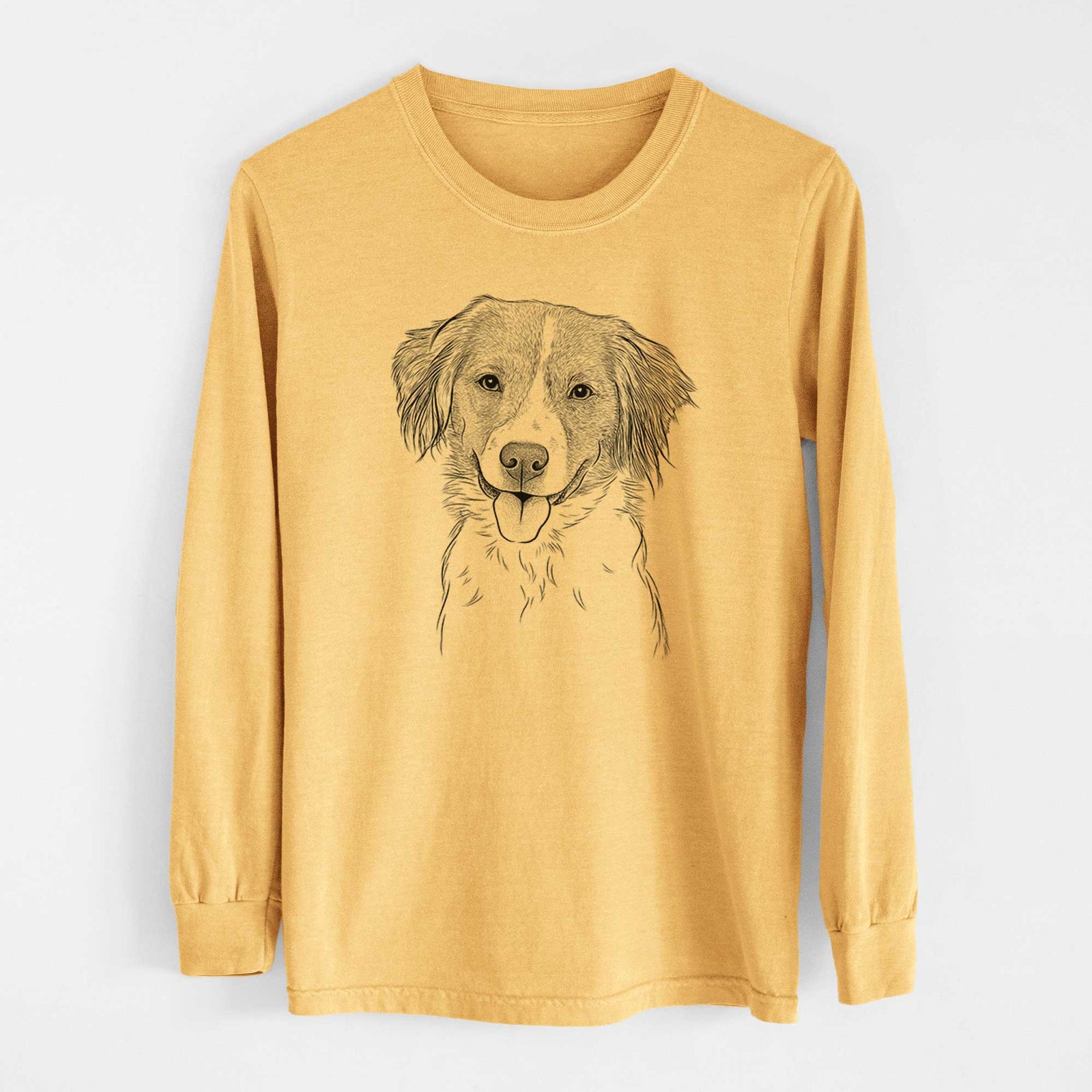 Bare Hercules the Nederlandse Kooikerhondje - Heavyweight 100% Cotton Long Sleeve
