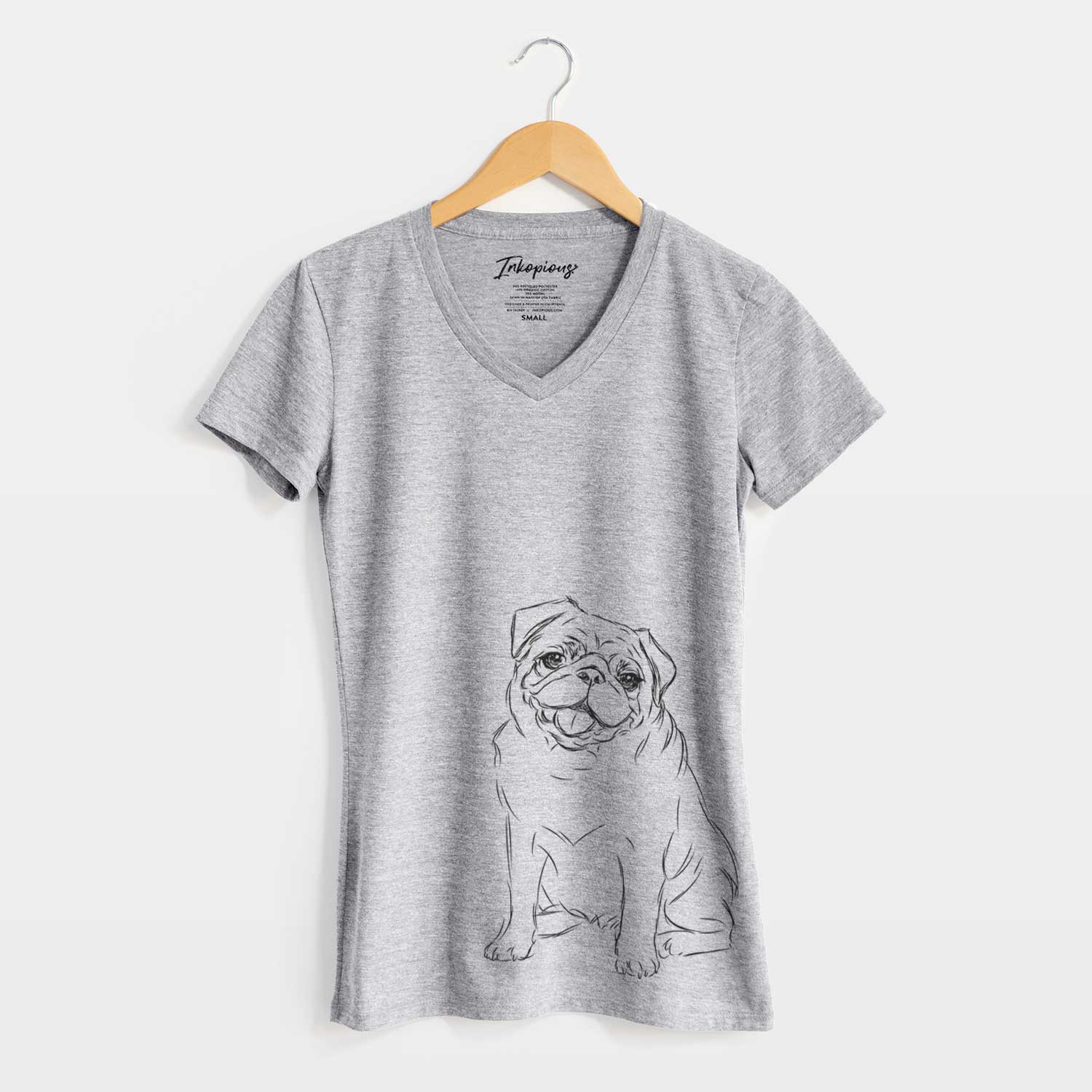 Bare Higgins the Pug - Women's V-neck Shirt