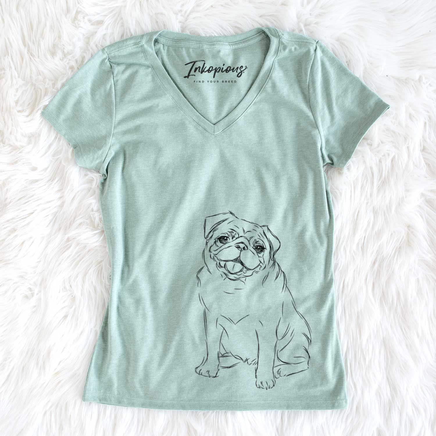 Bare Higgins the Pug - Women's V-neck Shirt