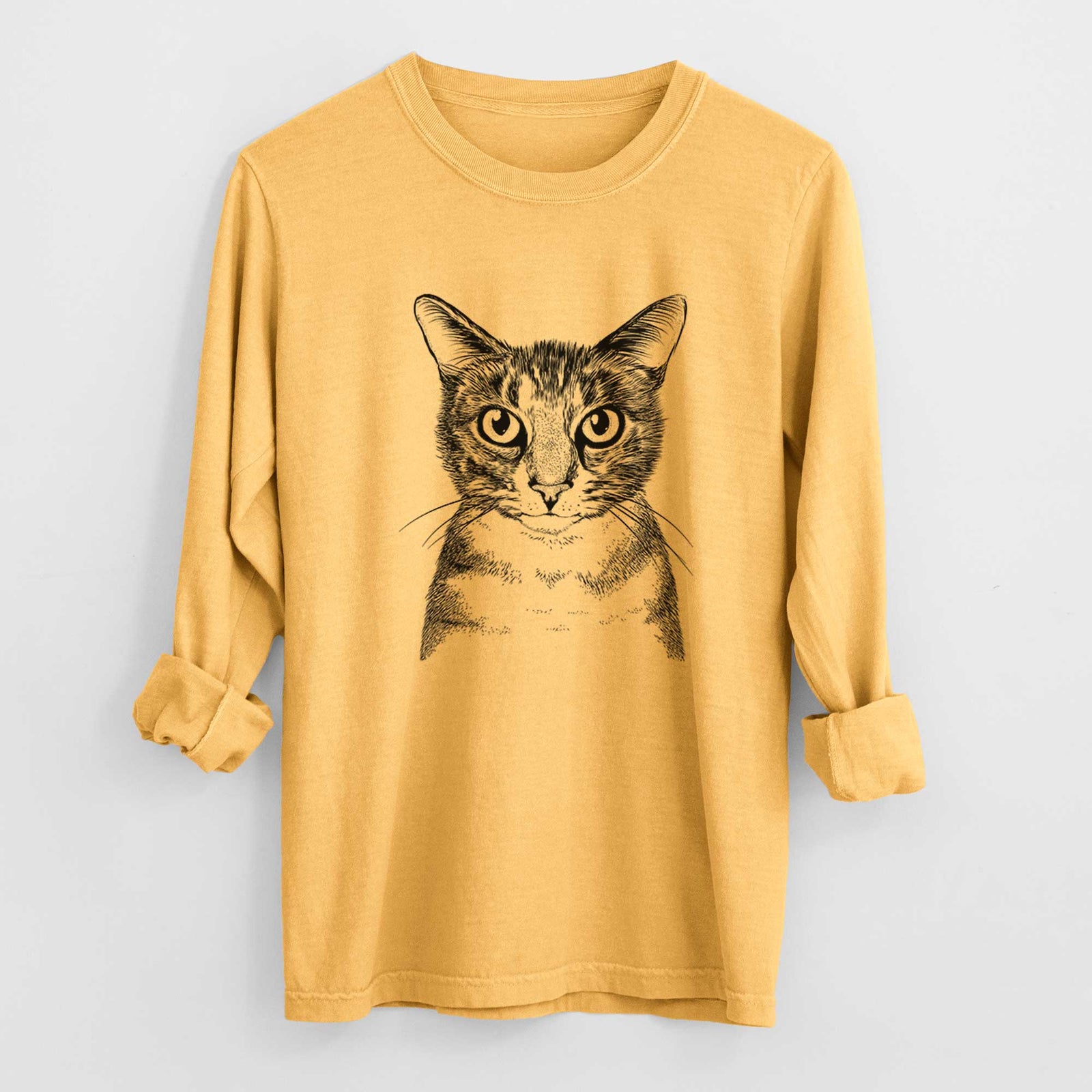 Bare Hobbes the Tabby Cat - Heavyweight 100% Cotton Long Sleeve
