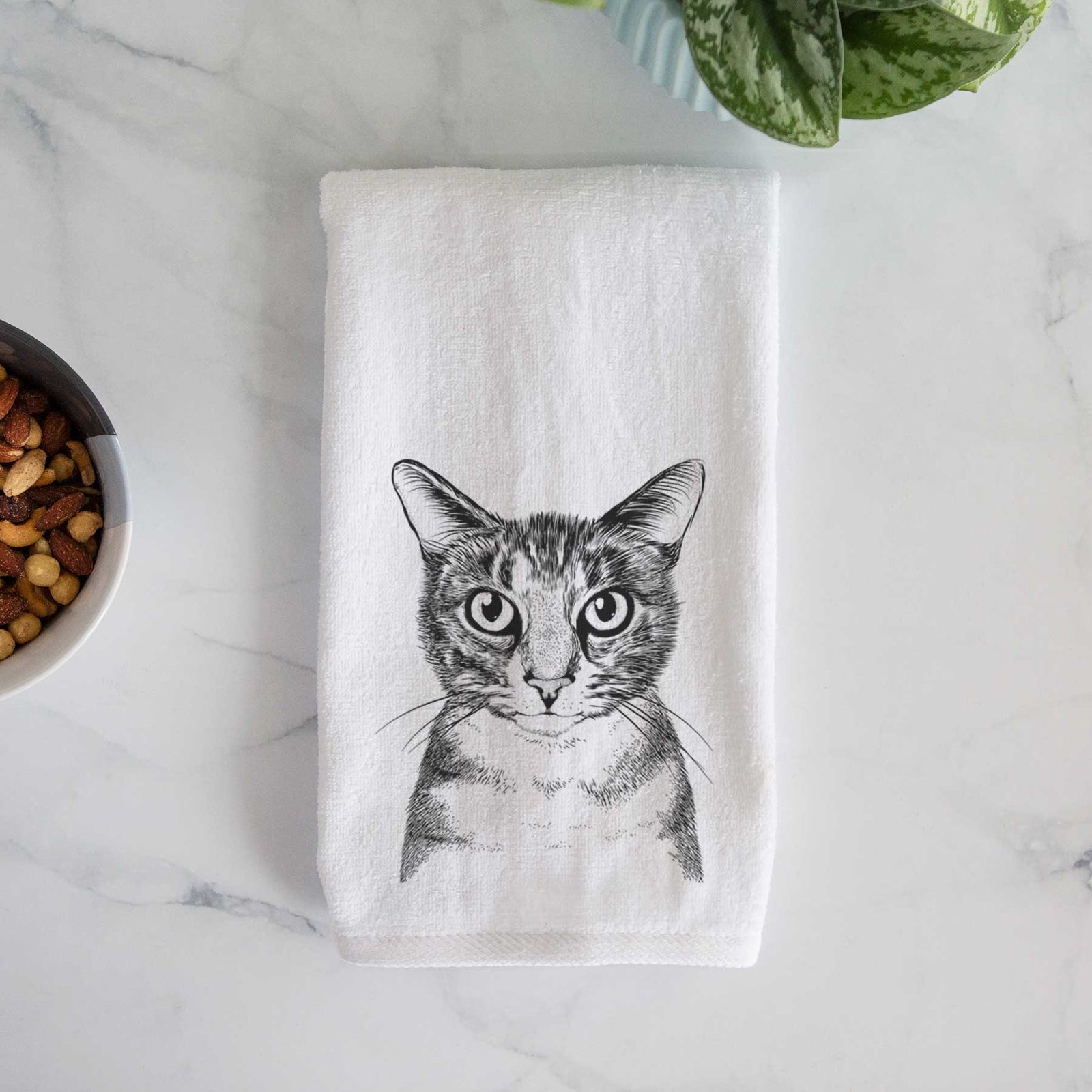 Hobbes the Tabby Cat Decorative Hand Towel