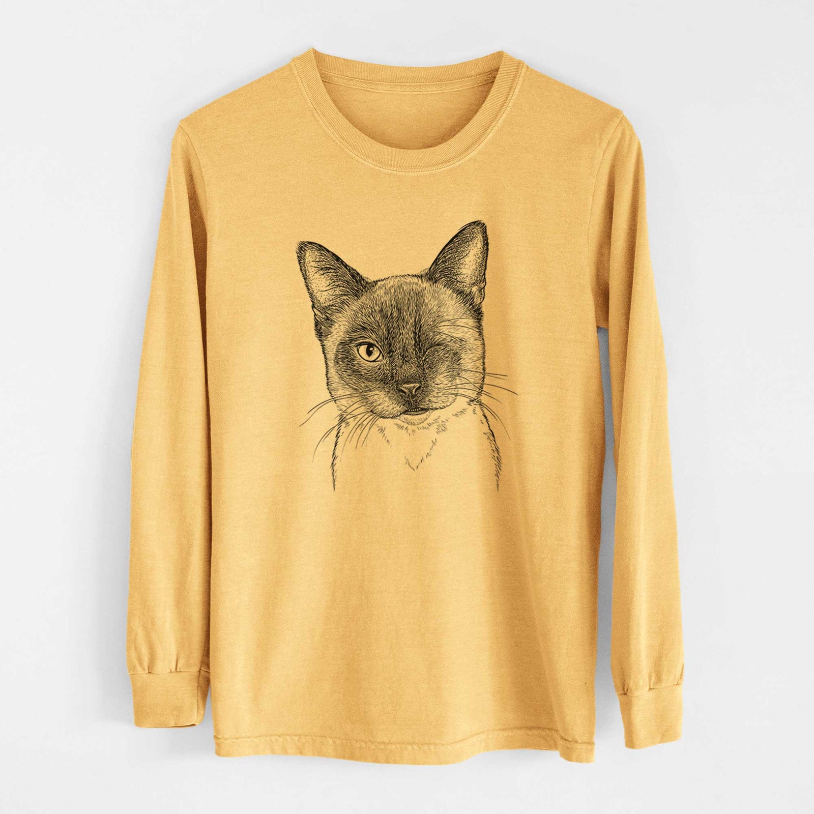 Bare Hoggle the Siamese Cat - Heavyweight 100% Cotton Long Sleeve