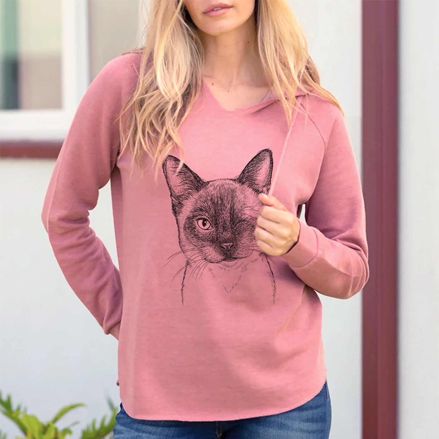 Bare Hoggle the Siamese Cat - Cali Wave Hooded Sweatshirt