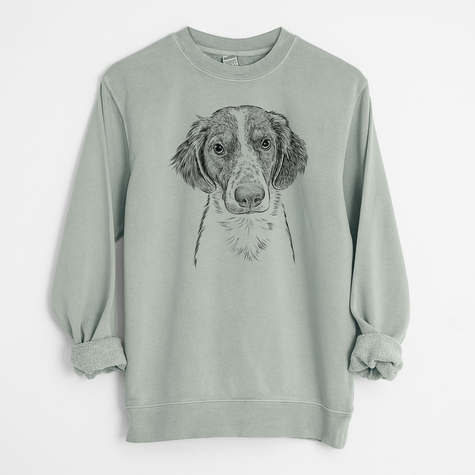 Bare Holly the Brittany Spaniel - Unisex Pigment Dyed Crew Sweatshirt