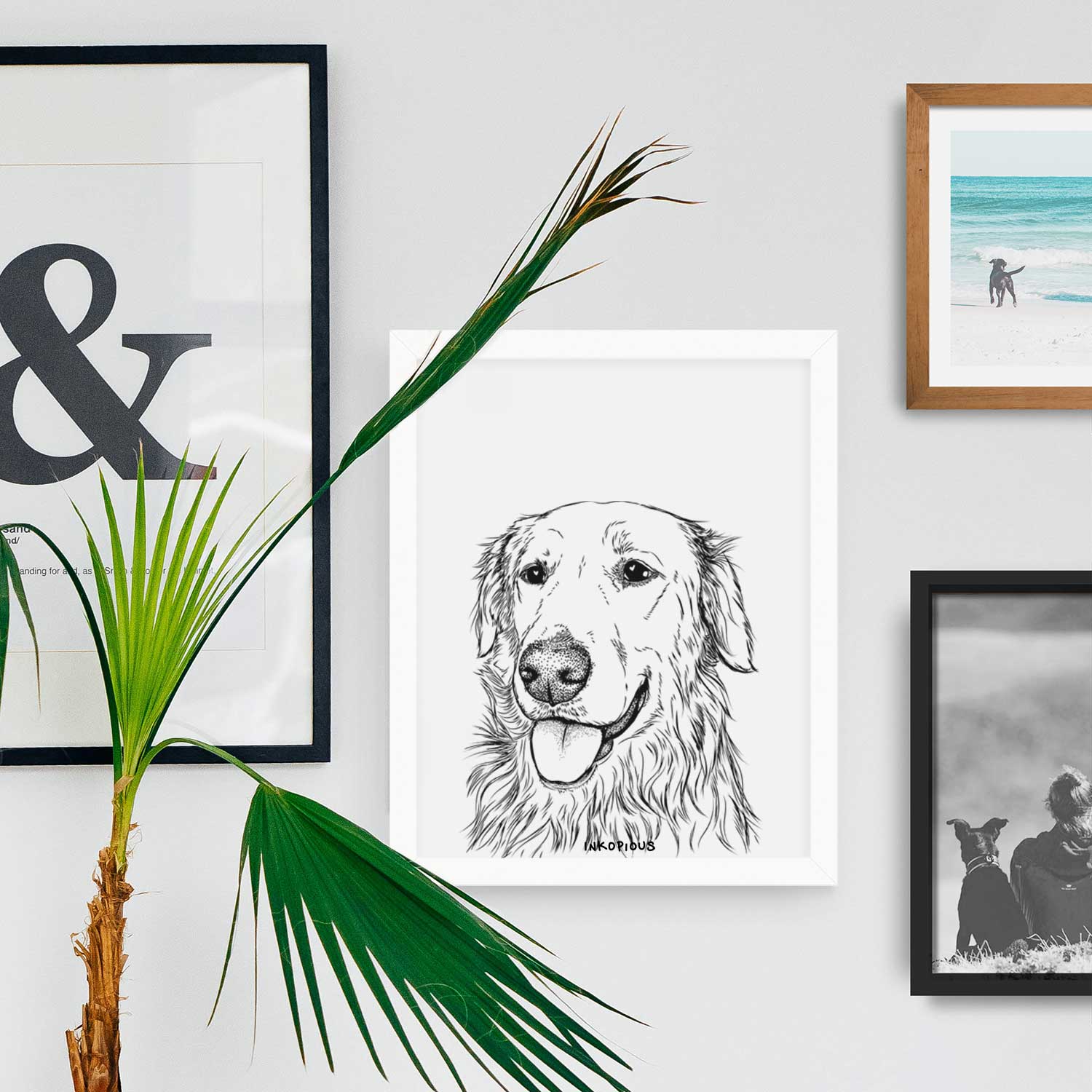 Hopper the Golden Retriever Art Print