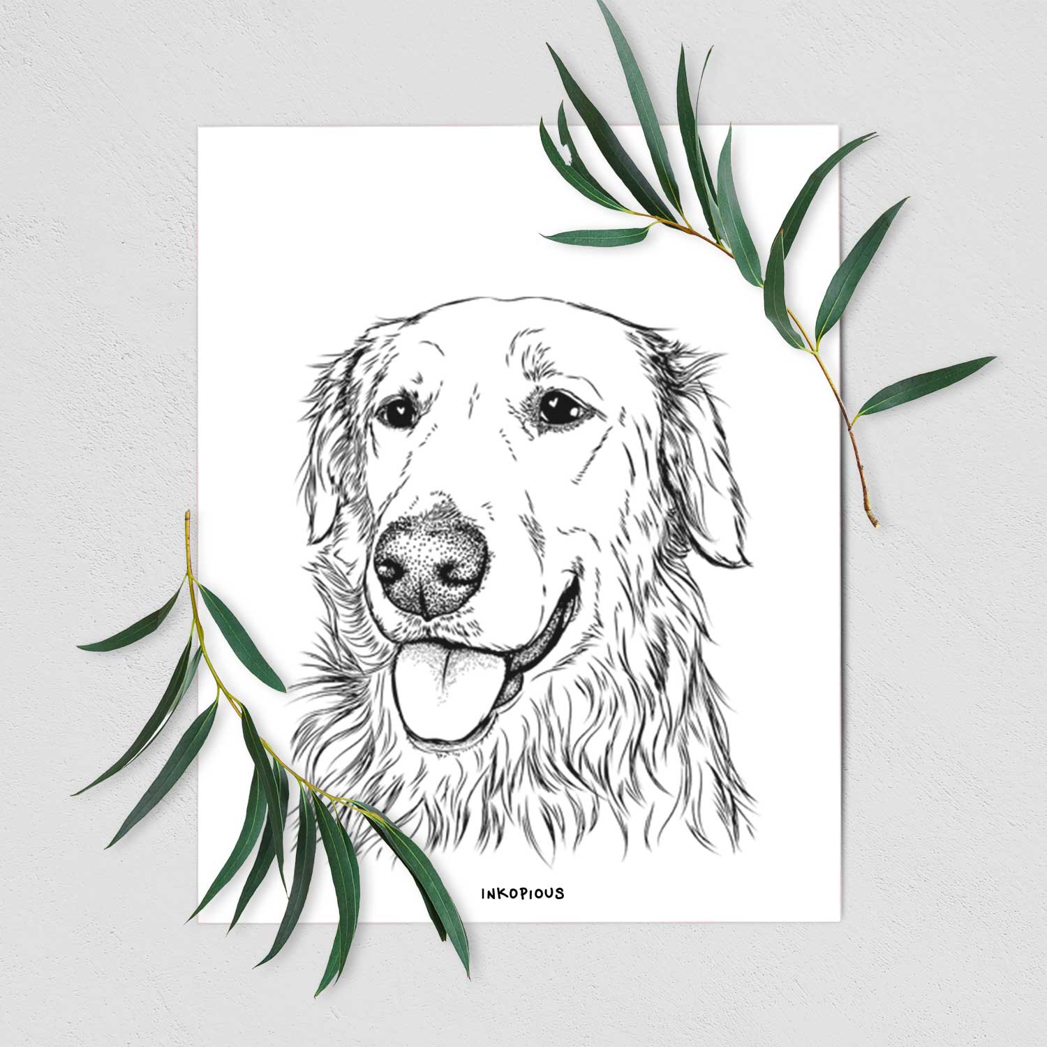 Hopper the Golden Retriever Art Print