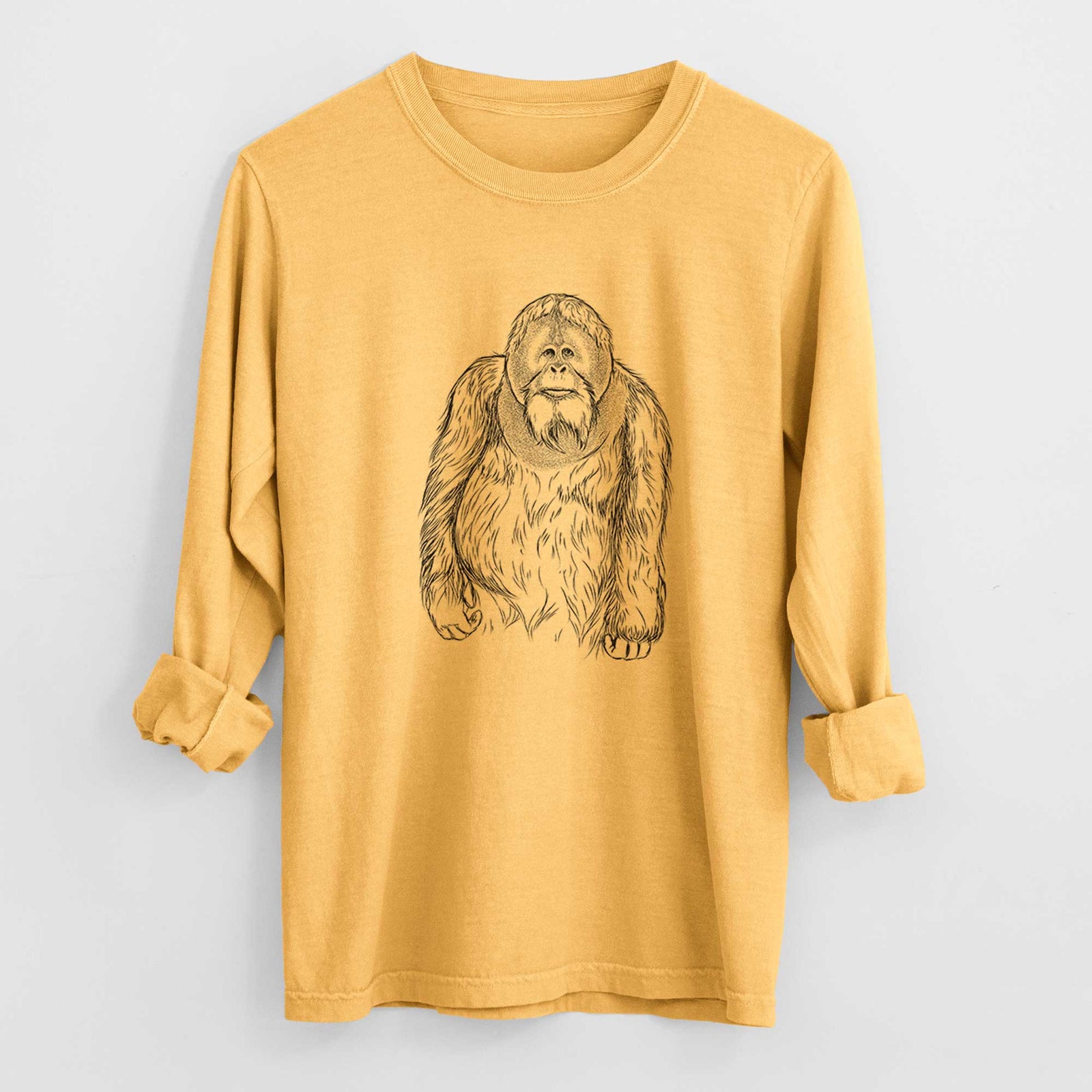 Bare Horace the Male Orangutan - Heavyweight 100% Cotton Long Sleeve