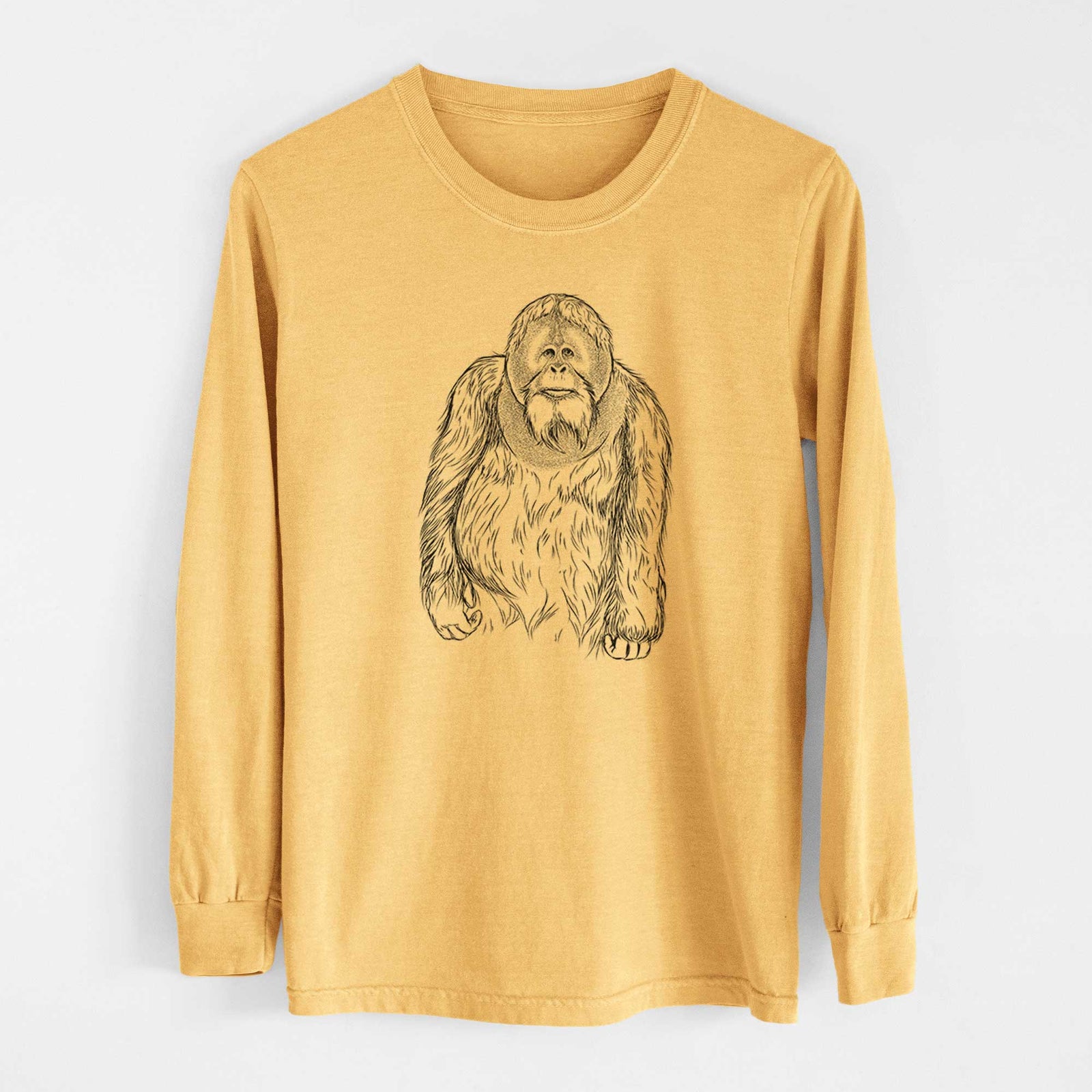 Bare Horace the Male Orangutan - Heavyweight 100% Cotton Long Sleeve