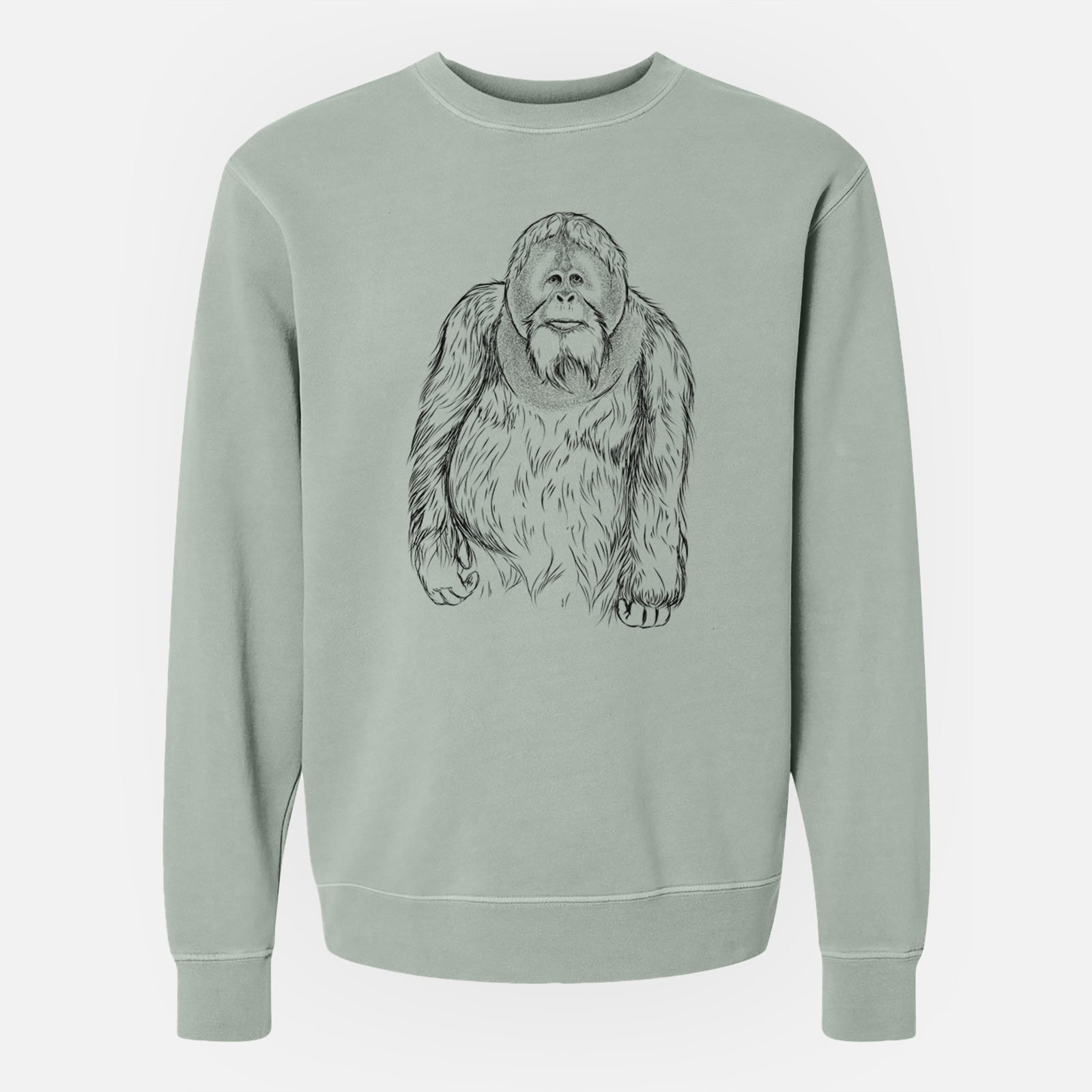 Bare Horace the Male Orangutan - Unisex Pigment Dyed Crew Sweatshirt