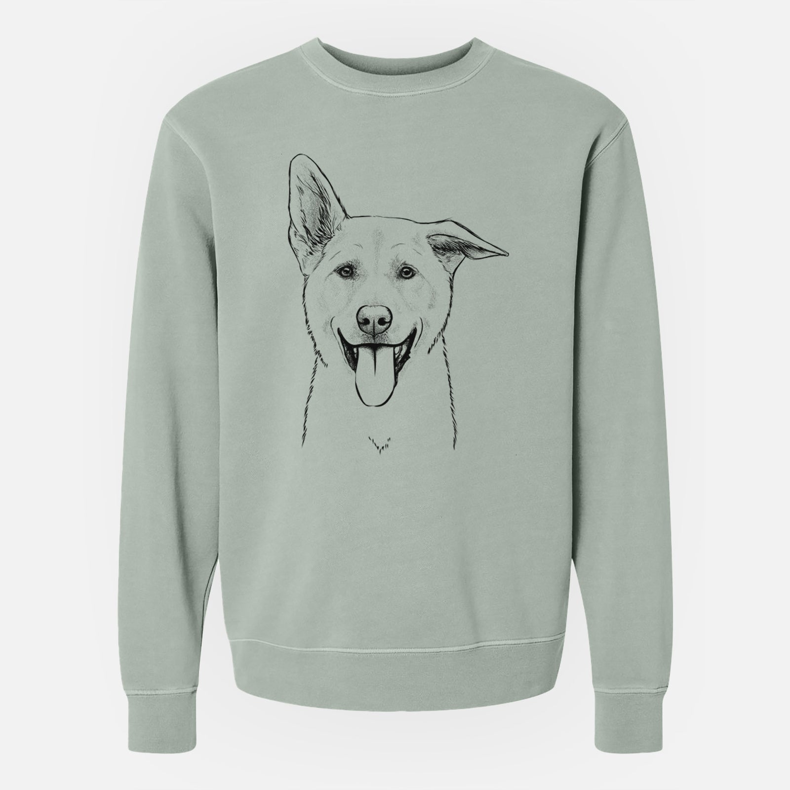 Bare Hoya the Korean Jindo - Unisex Pigment Dyed Crew Sweatshirt