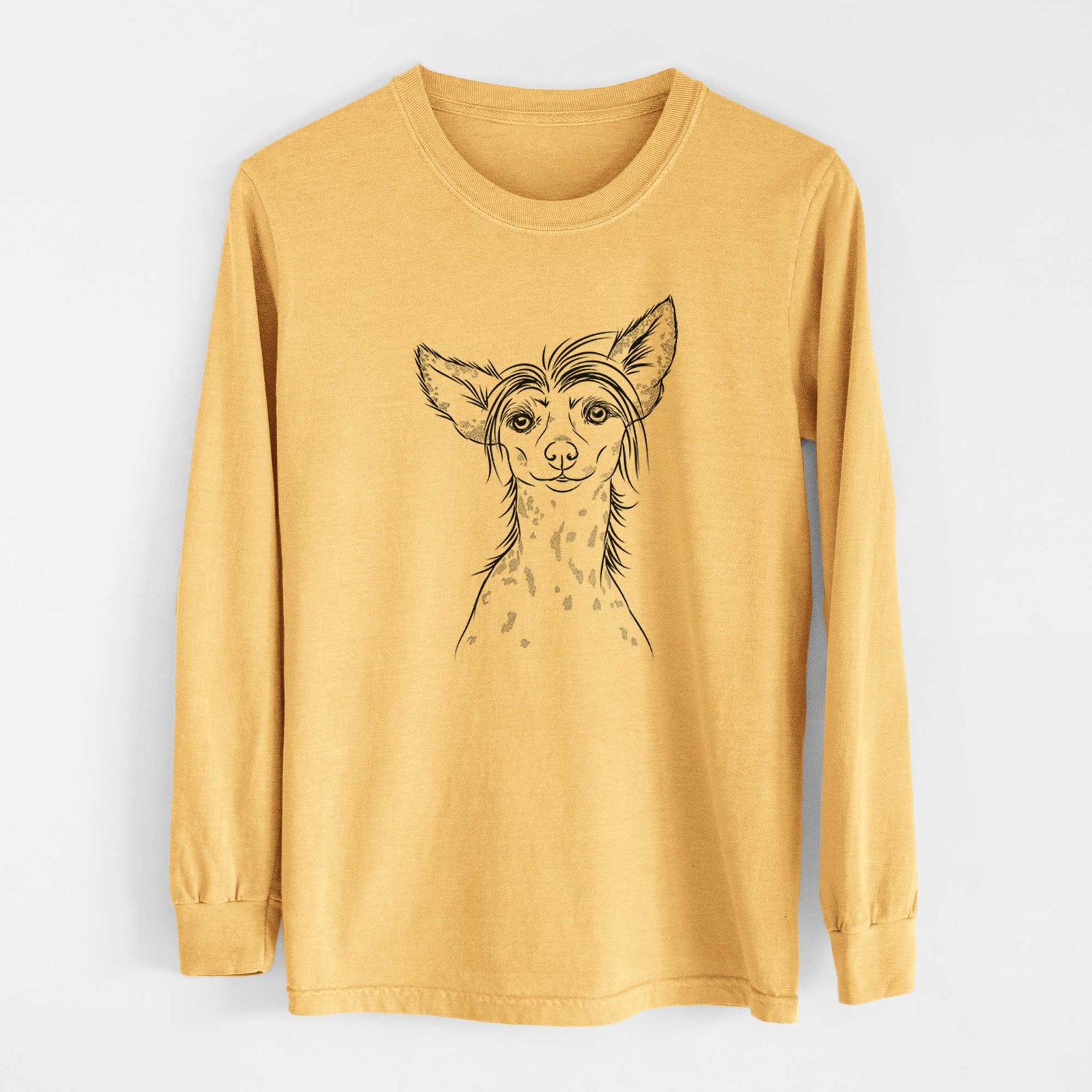 Bare Hudson the Chinese Crested - Heavyweight 100% Cotton Long Sleeve