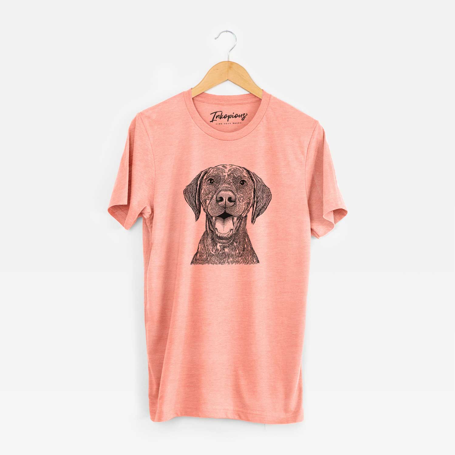 Hand-drawn sketch of Hudson the German Shorthaired Pointer on a Sunset Unisex crewneck