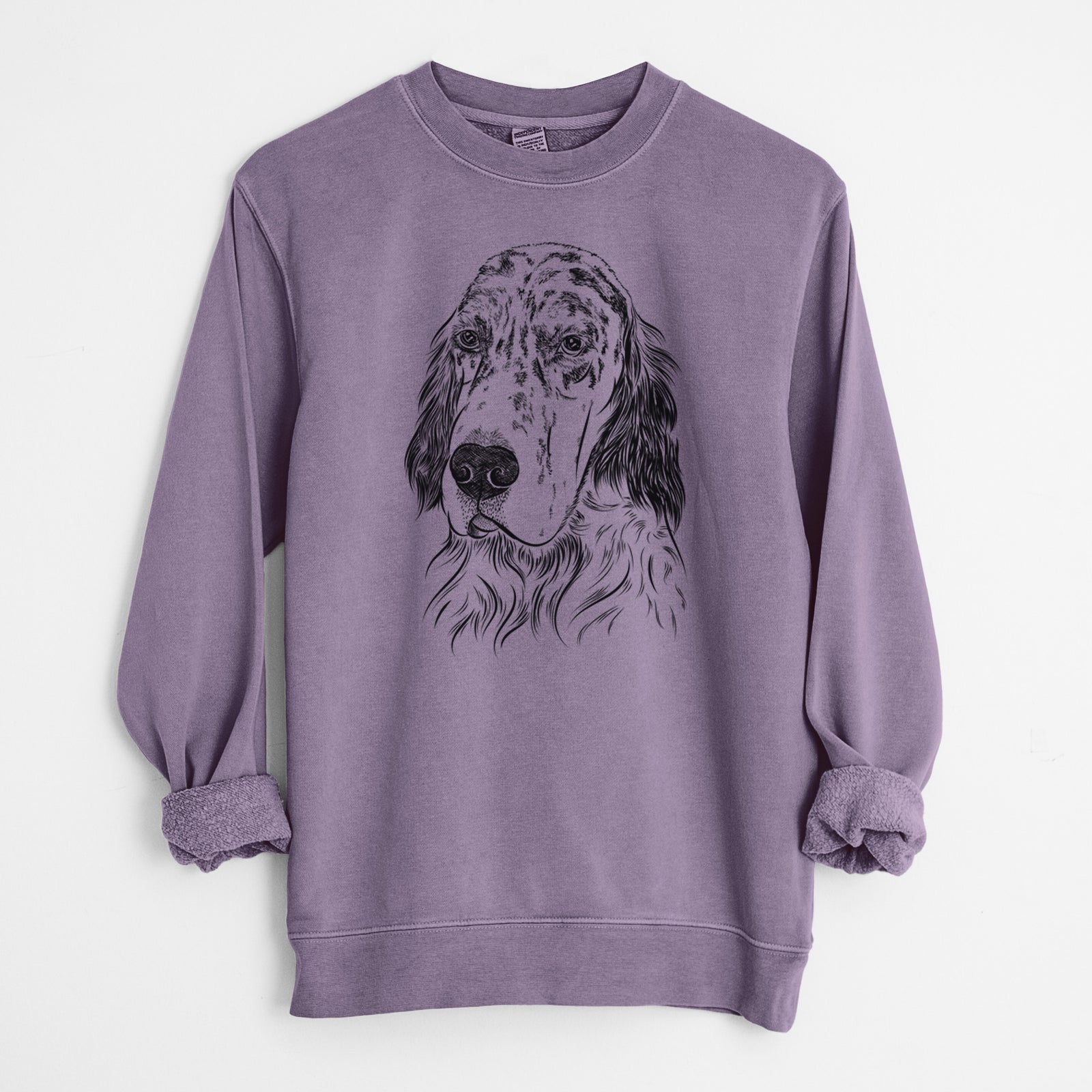 Bare Hutch the English Setter - Unisex Pigment Dyed Crew Sweatshirt