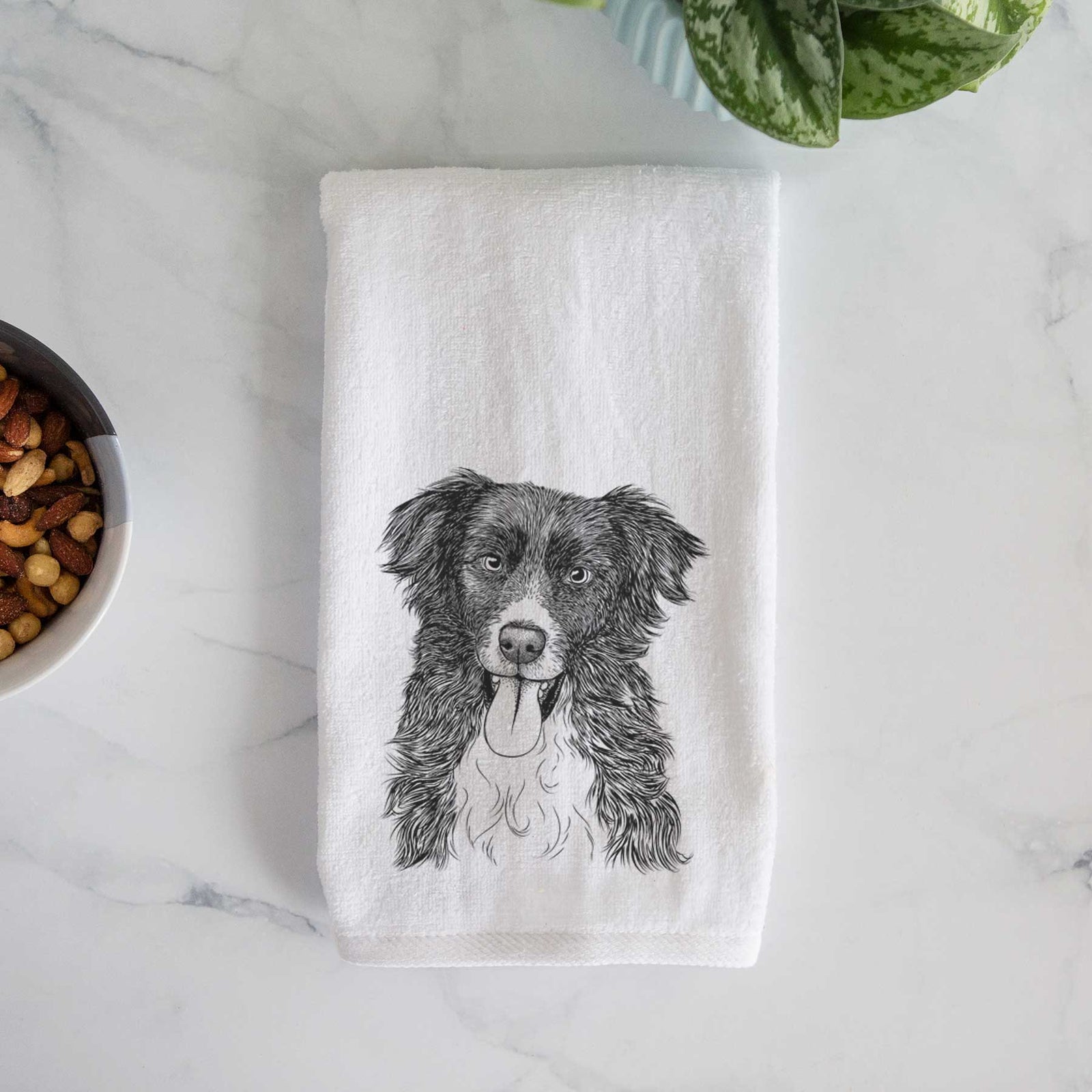 Indi the Border Collie Decorative Hand Towel
