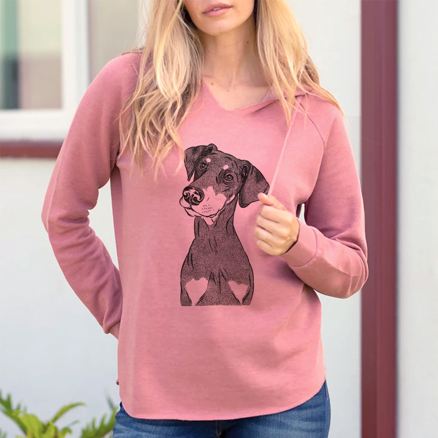 Bare Iroh the Doberman Pinscher - Cali Wave Hooded Sweatshirt