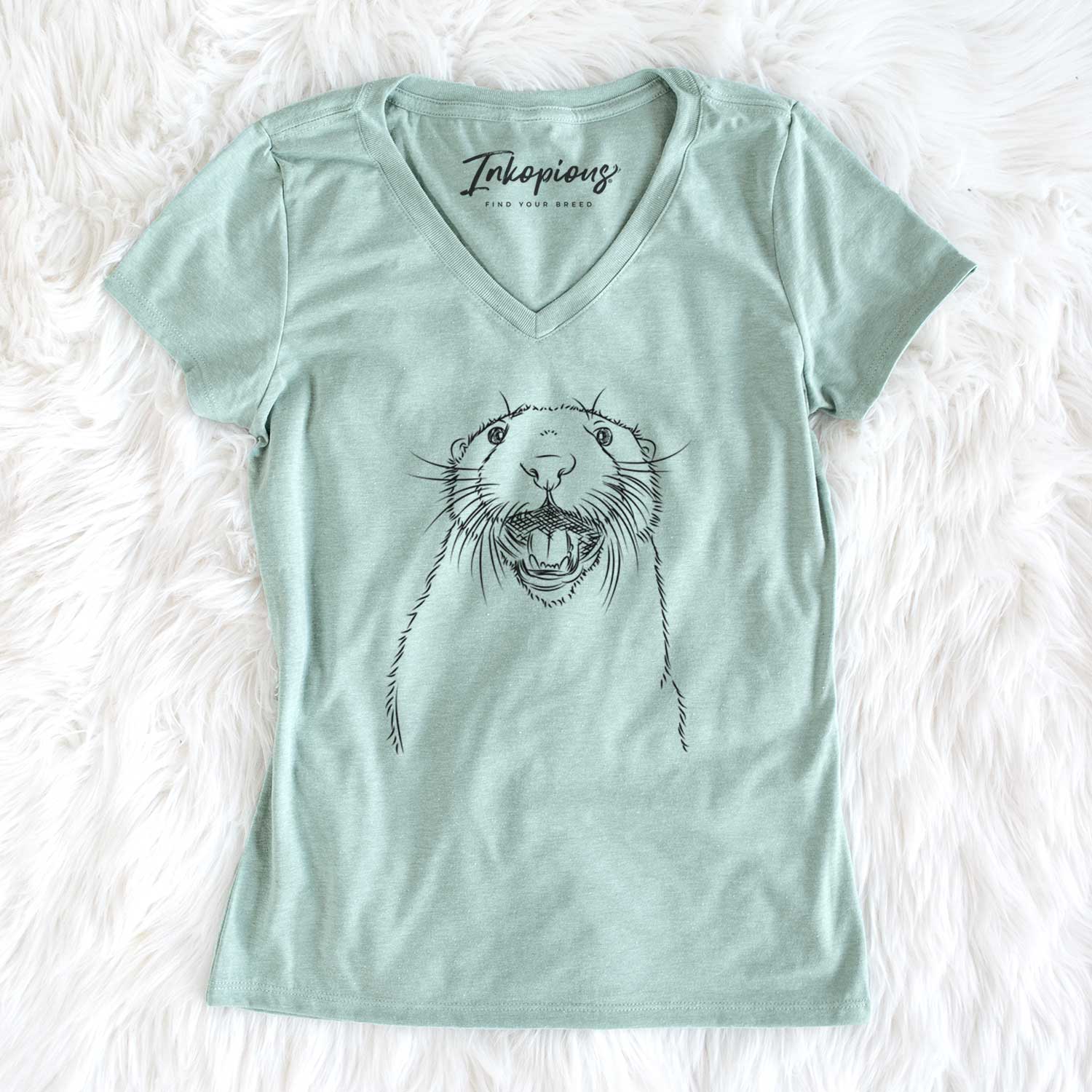 Bare Jasper the River Otter - Women's V-neck Shirt
