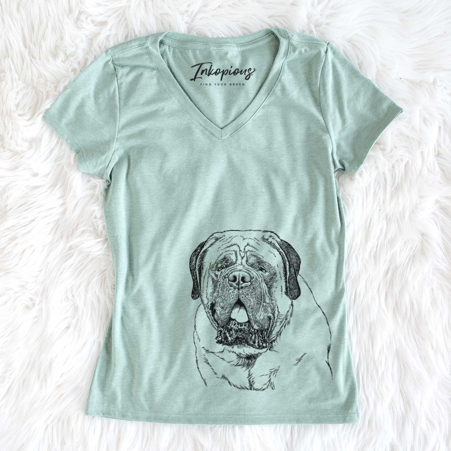 Bare Jed the English Mastiff - Women's V-neck Shirt