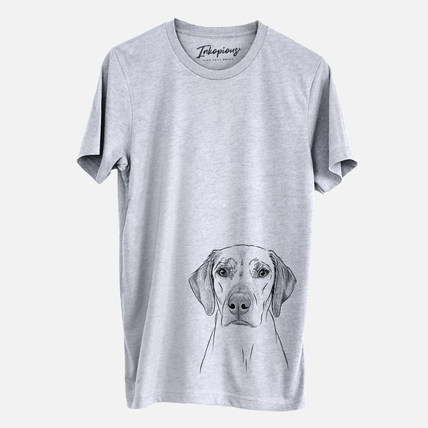 Hand-drawn sketch of Jenga the Rhodesian Ridgeback on a Grey Unisex crewneck