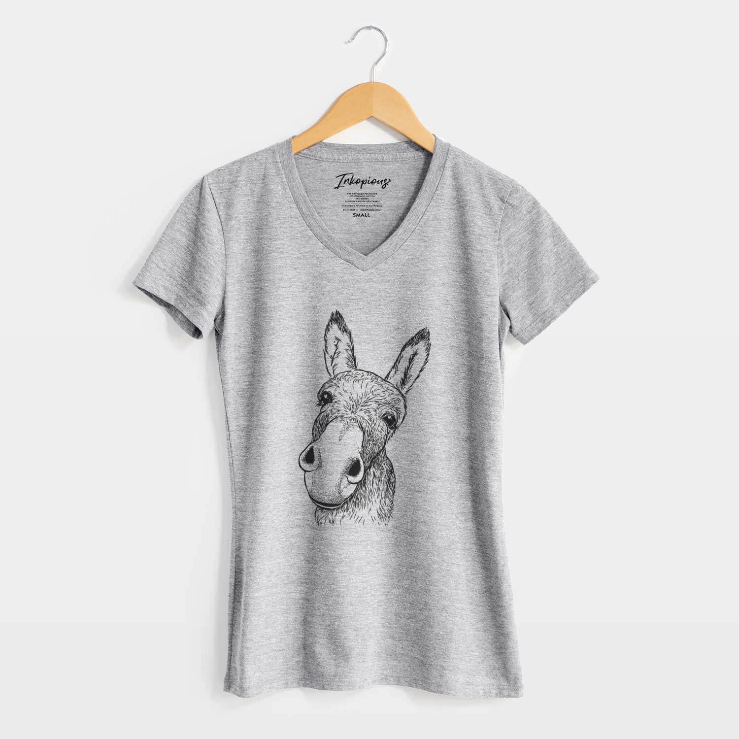 Bare Jenny the Donkey - Women's V-neck Shirt