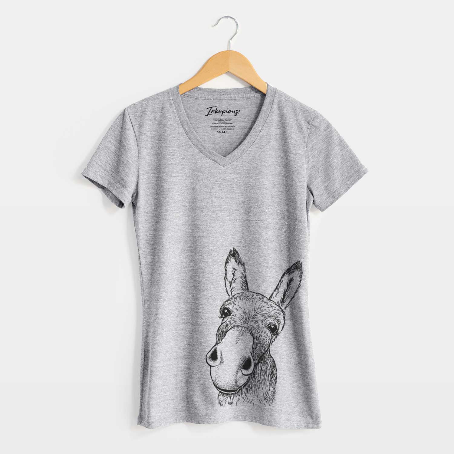 Bare Jenny the Donkey - Women's V-neck Shirt