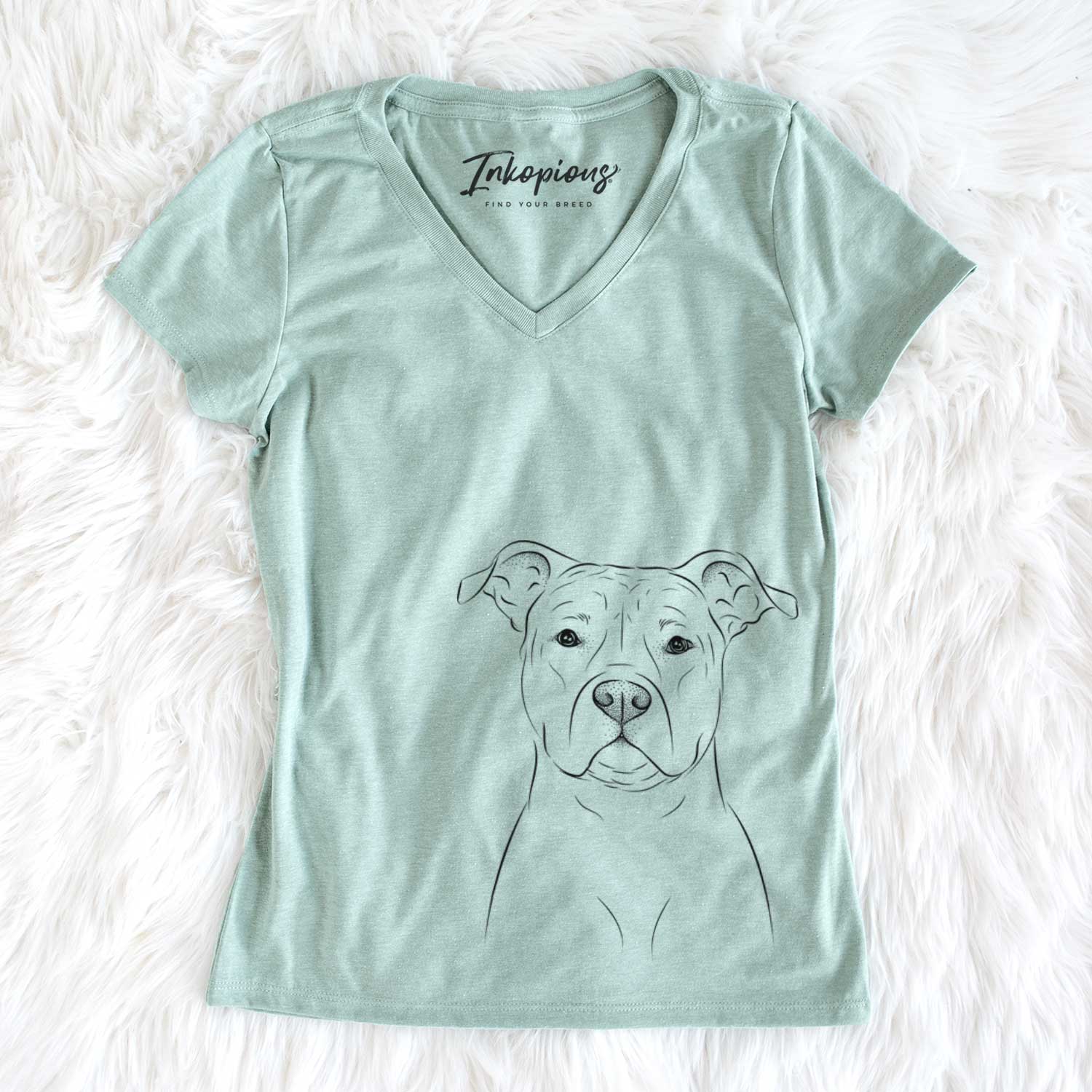 Bare Jethro the American Staffordshire Terrier - Women's V-neck Shirt