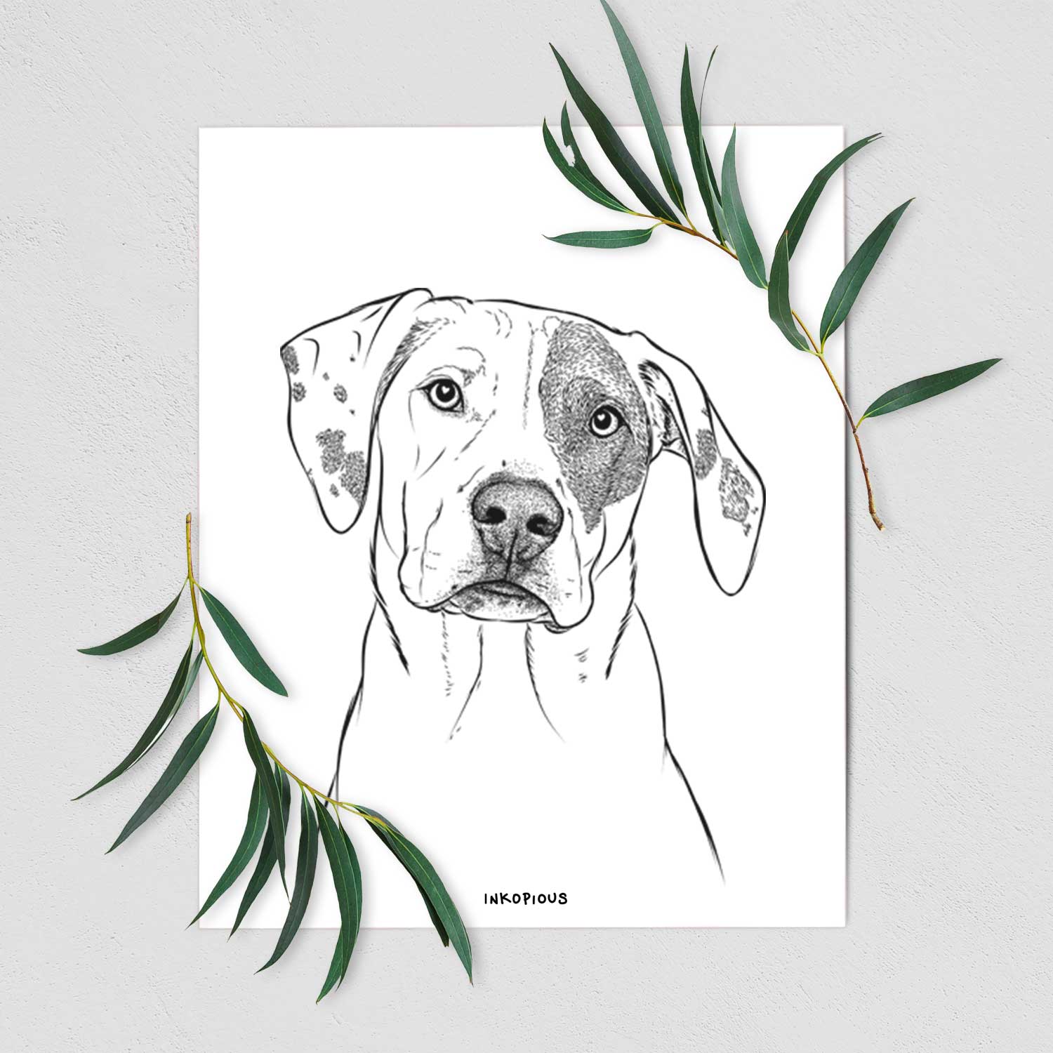 Julio the Dogo Argentino Mix Art Print