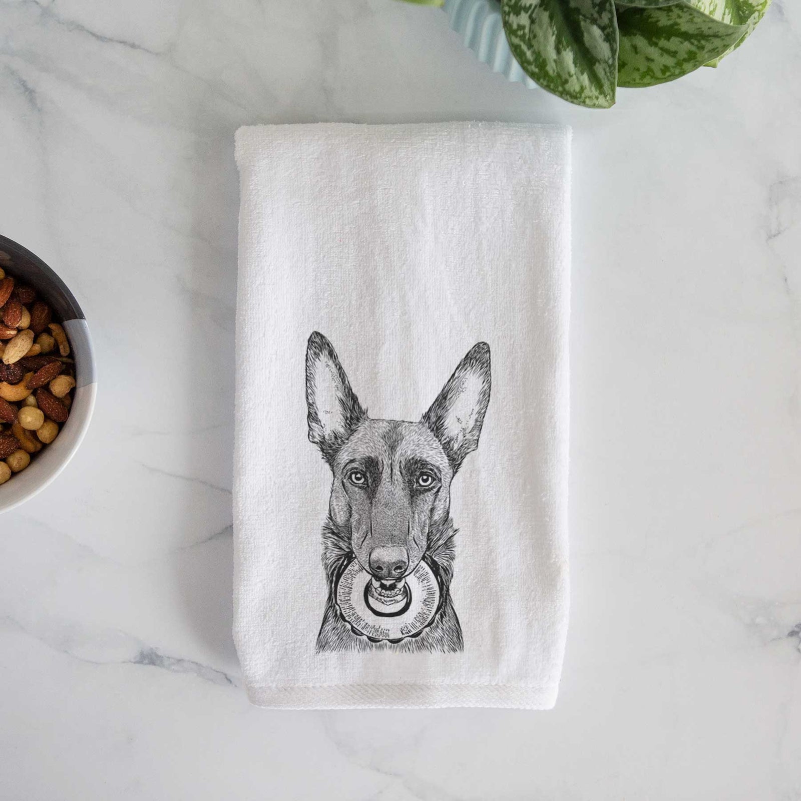 Juno the Belgian Malinois Decorative Hand Towel