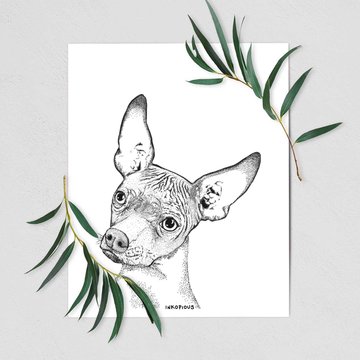 Kahlo the Xoloitzcuintli Art Print