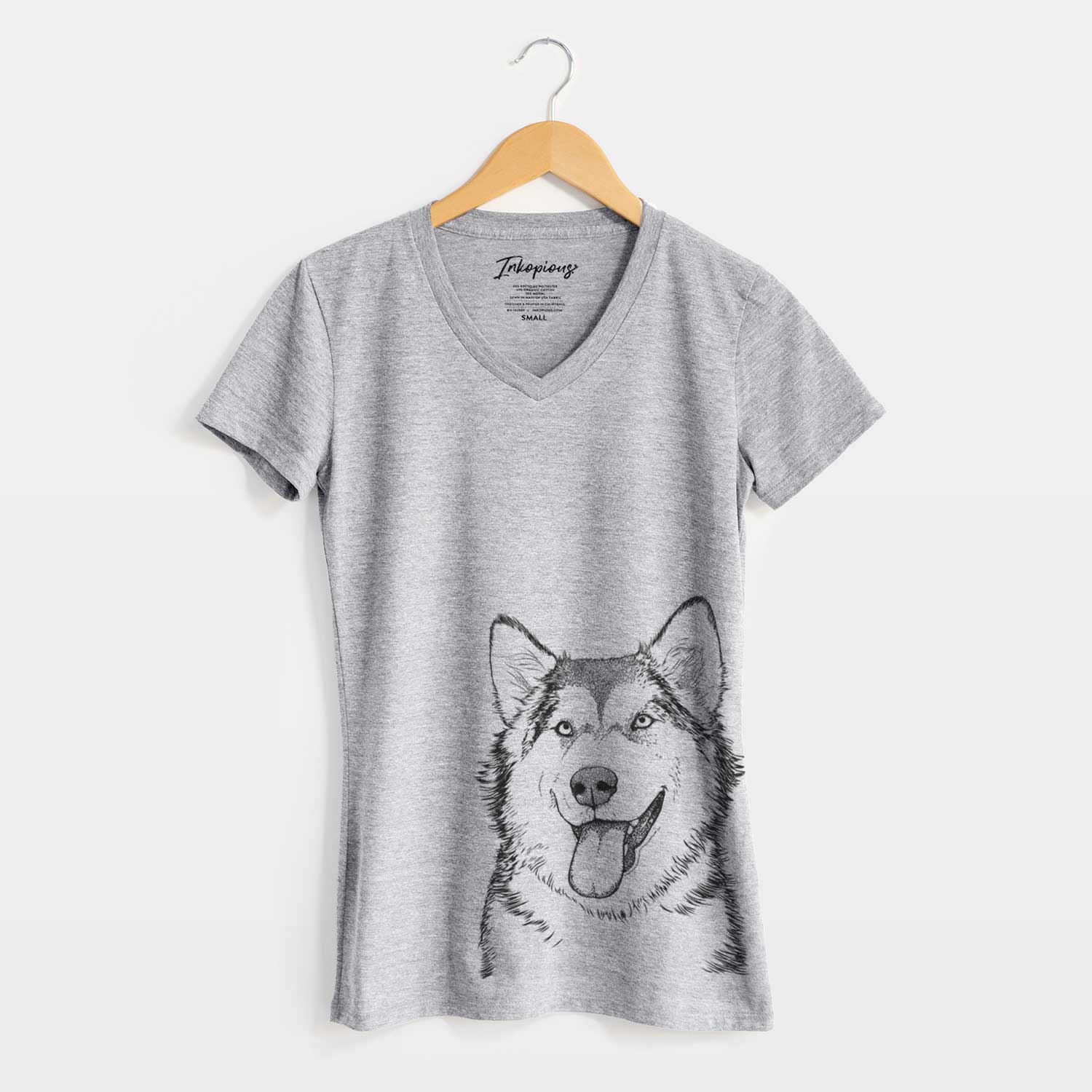 Bare Kaskae the Alaskan Malamute - Women's V-neck Shirt