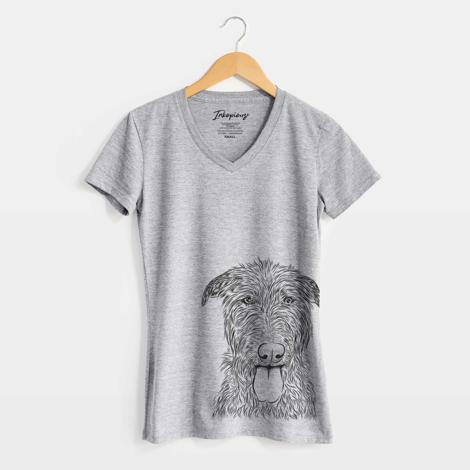 Bare Keeva the Irish Wolfhound - Women's V-neck Shirt