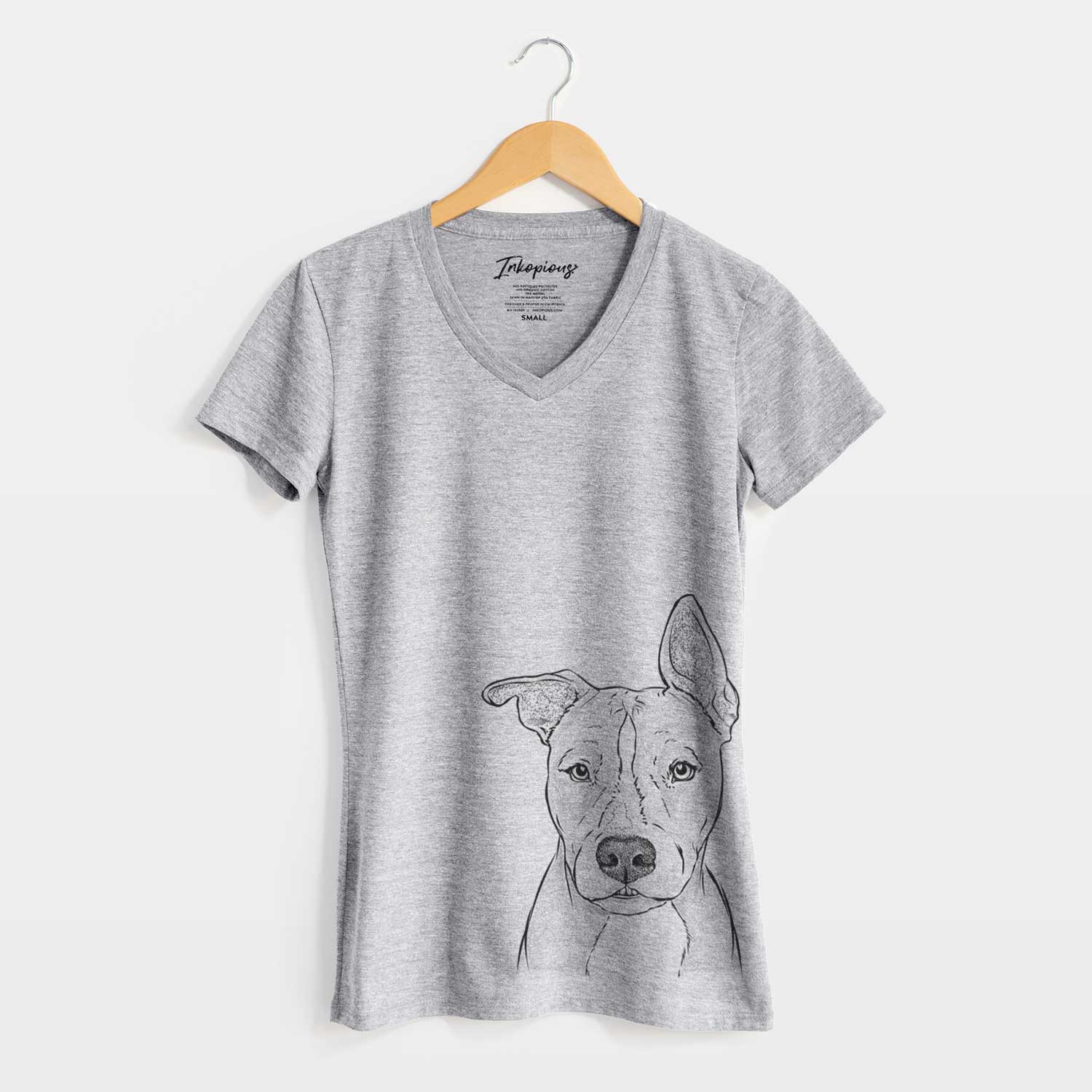 Bare Kisses the Pitbull - Women's V-neck Shirt