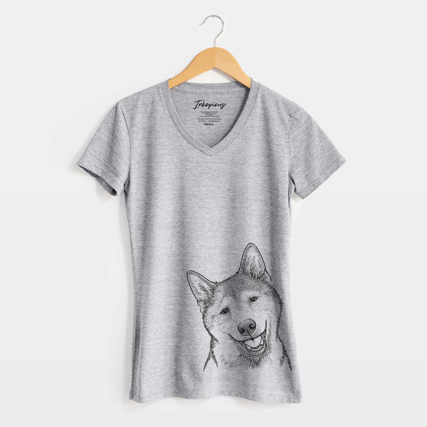 Bare Koby the Shiba Inu - Women's V-neck Shirt