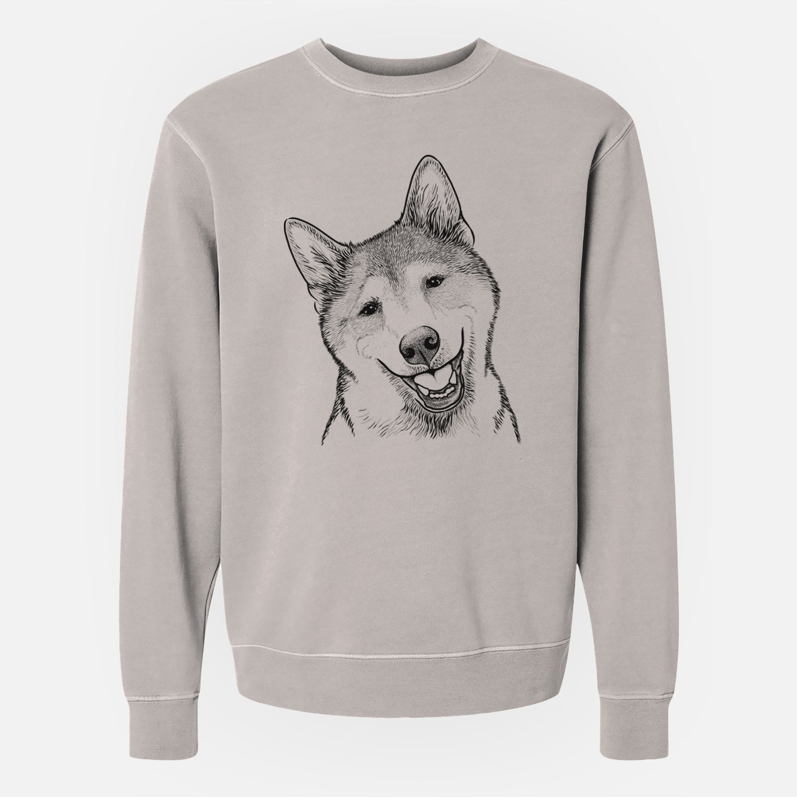 Bare Koby the Shiba Inu - Unisex Pigment Dyed Crew Sweatshirt