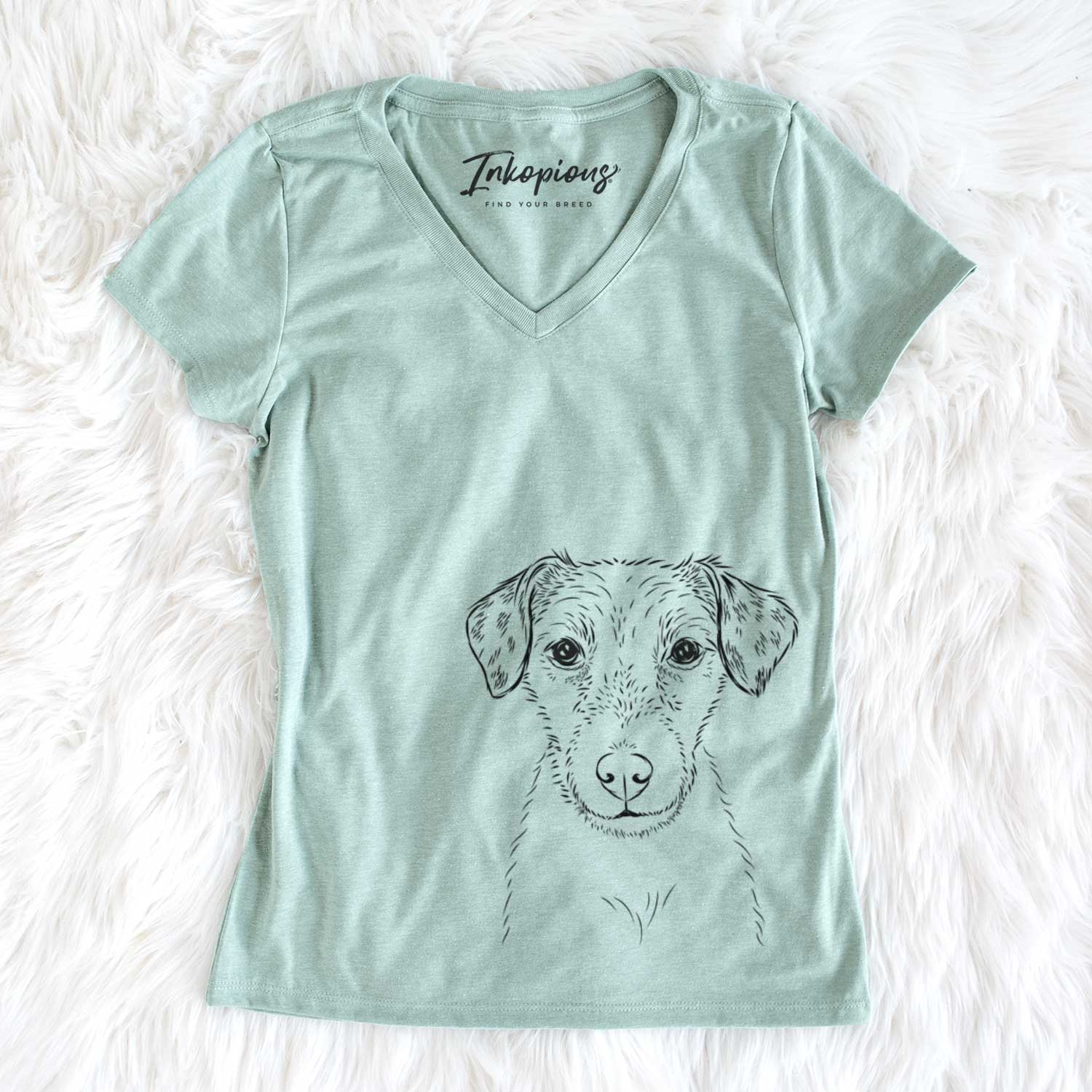 Bare Kozmo the Jack Russell Terrier - Women's V-neck Shirt