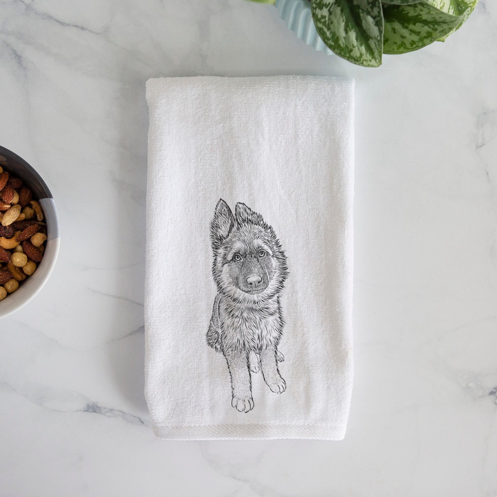 Kuyo the German Shepherd Decorative Hand Towel